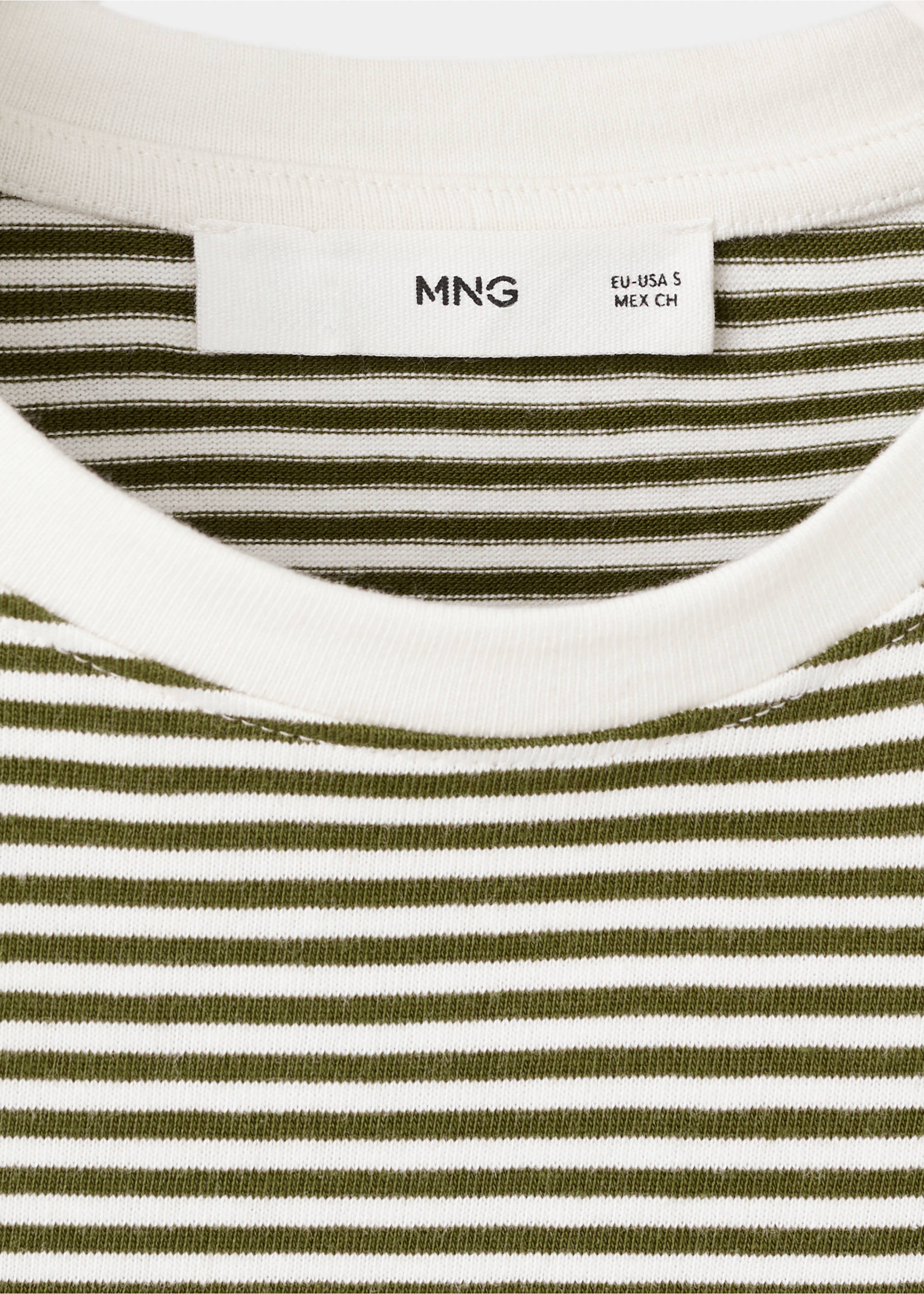 Striped cotton T-shirt - Details of the article 8, Pastel Green. Ref: 27002549-00.