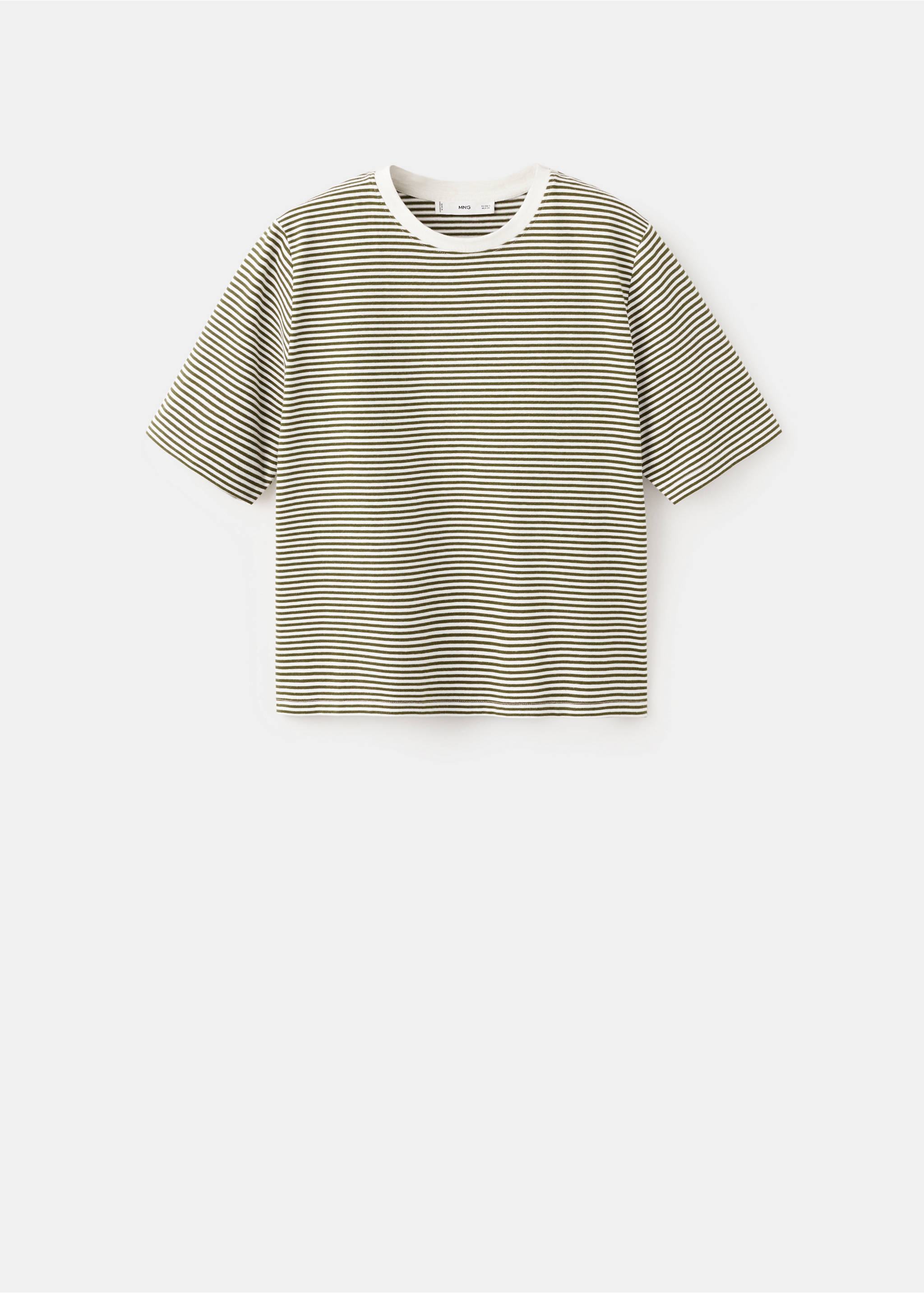 Striped cotton T-shirt - Article without model, Pastel Green. Ref: 27002549-00.