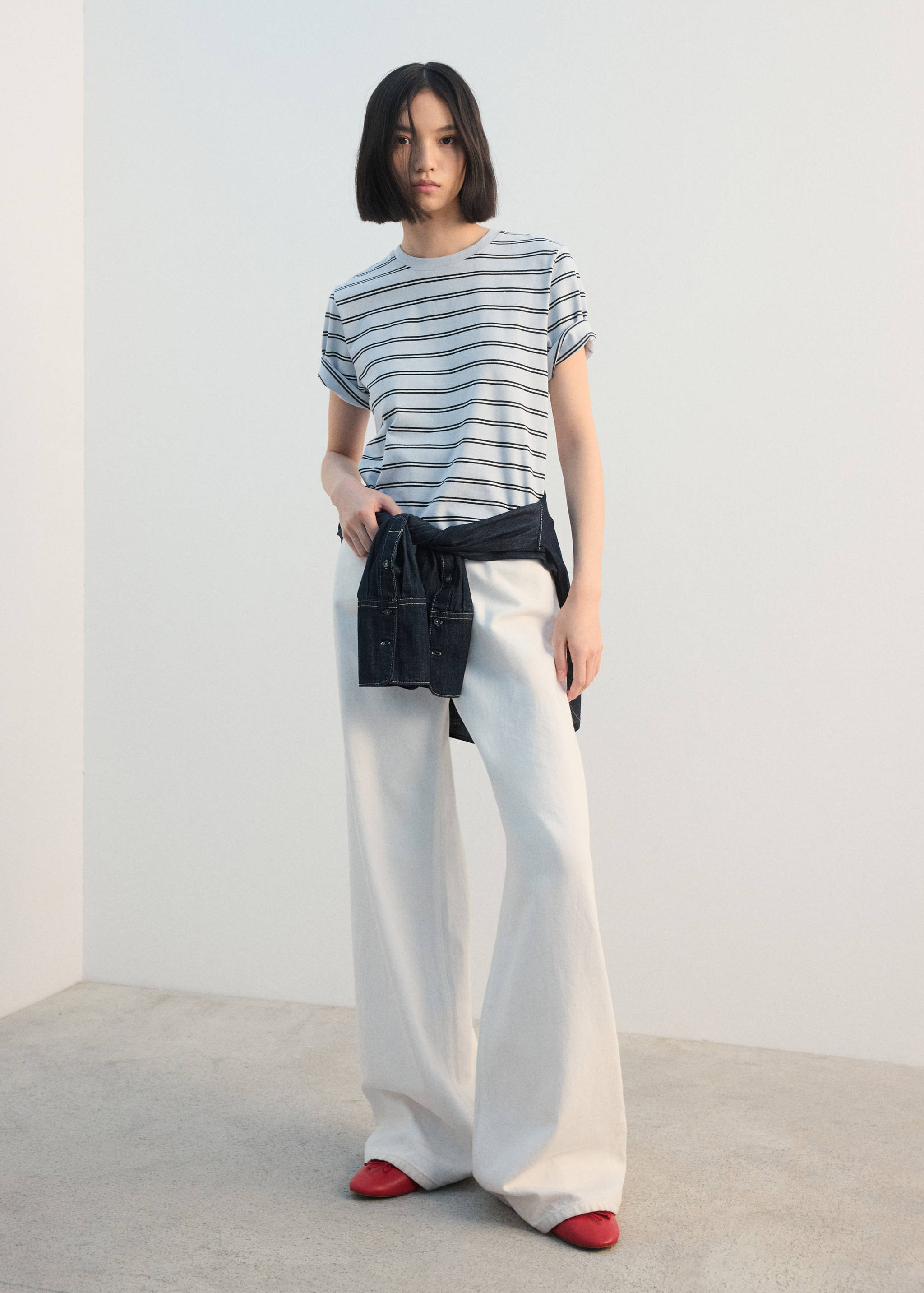 T-shirt coton à rayures - Plan général