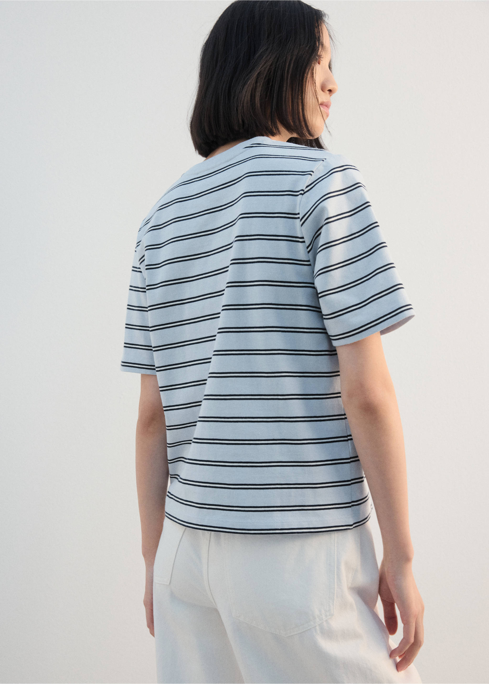 Samarreta cotó ratlles - Revers de l'article, Blau cel. Ref: 27002549-00.