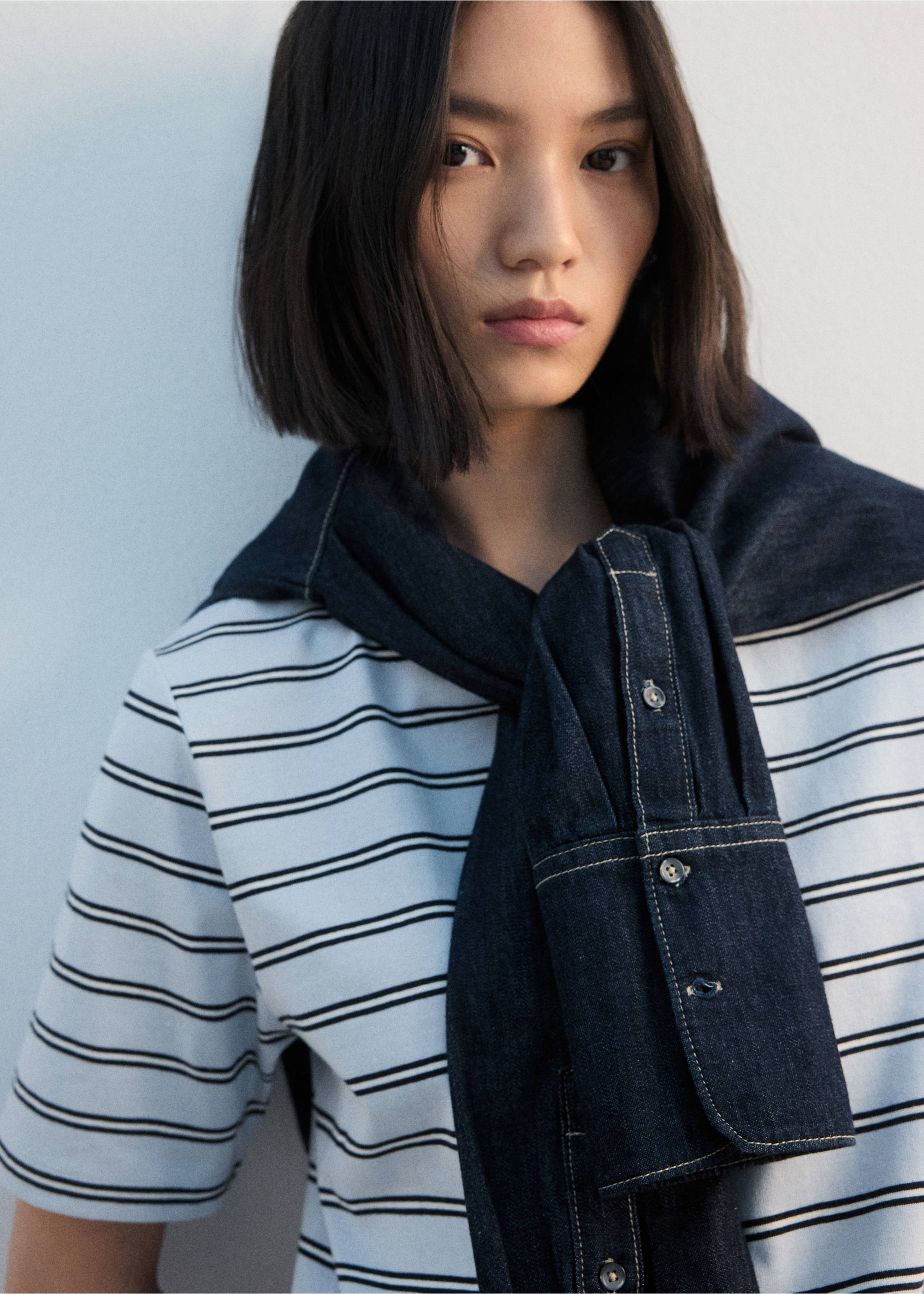 Samarreta cotó ratlles - Detall de l'article 1, Blau cel. Ref: 27002549-00.