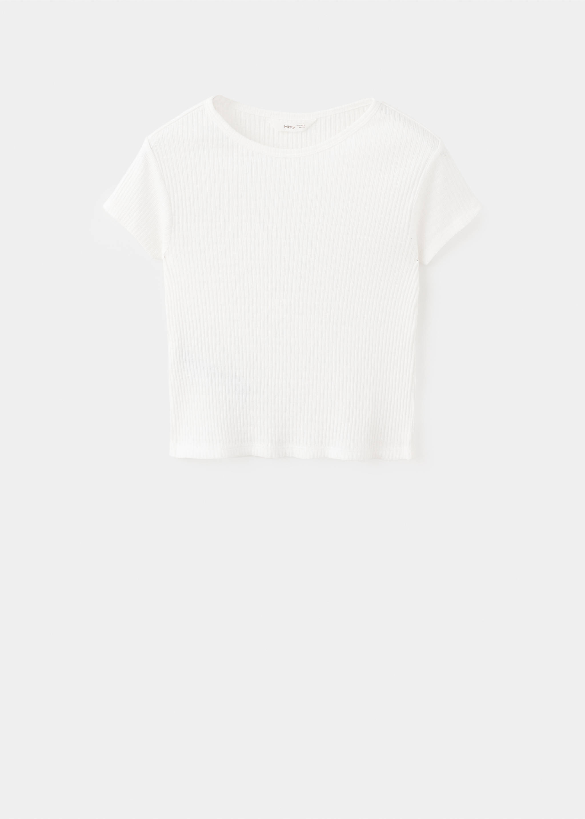 Camiseta manga corta canalé - Artículo sin modelo, Blanco roto. Ref: 27002550-00.