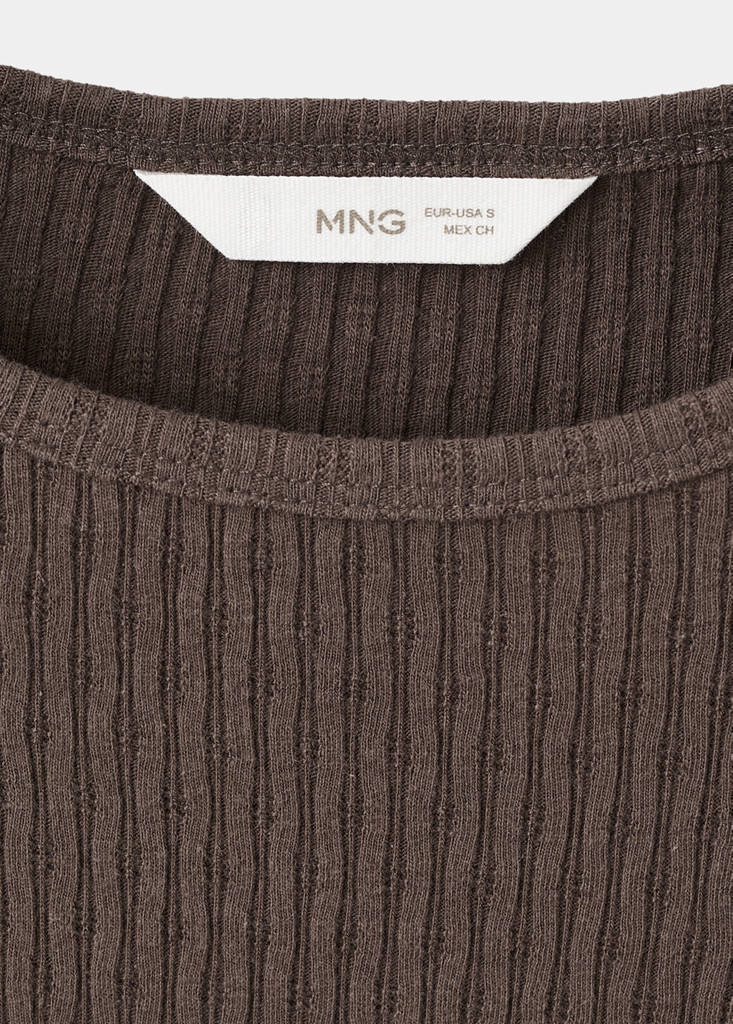 Knitted short-sleeve t-shirt — Brown