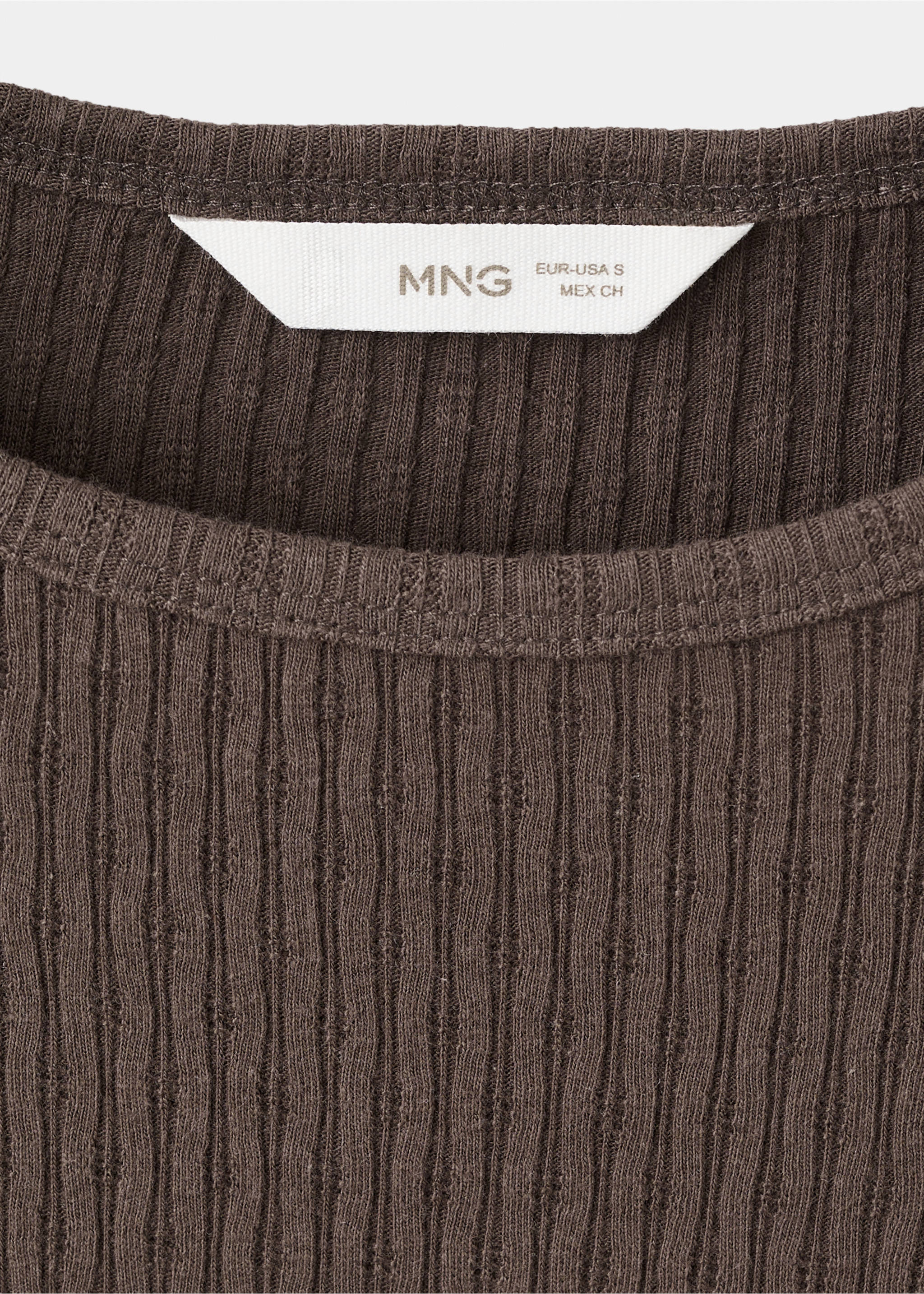 Футболка из трикотажа в рубчик - Деталь изделия 8, Коричневый. Ref: 27002551-00.