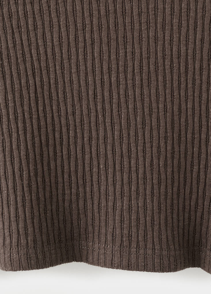 Knitted short-sleeve t-shirt — Brown