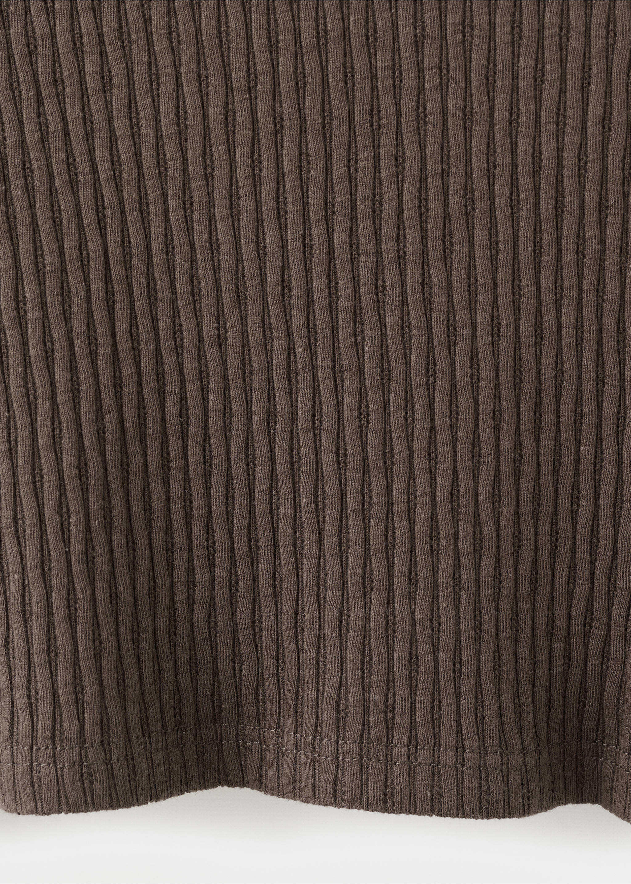 Футболка из трикотажа в рубчик - Деталь изделия 0, Коричневый. Ref: 27002551-00.