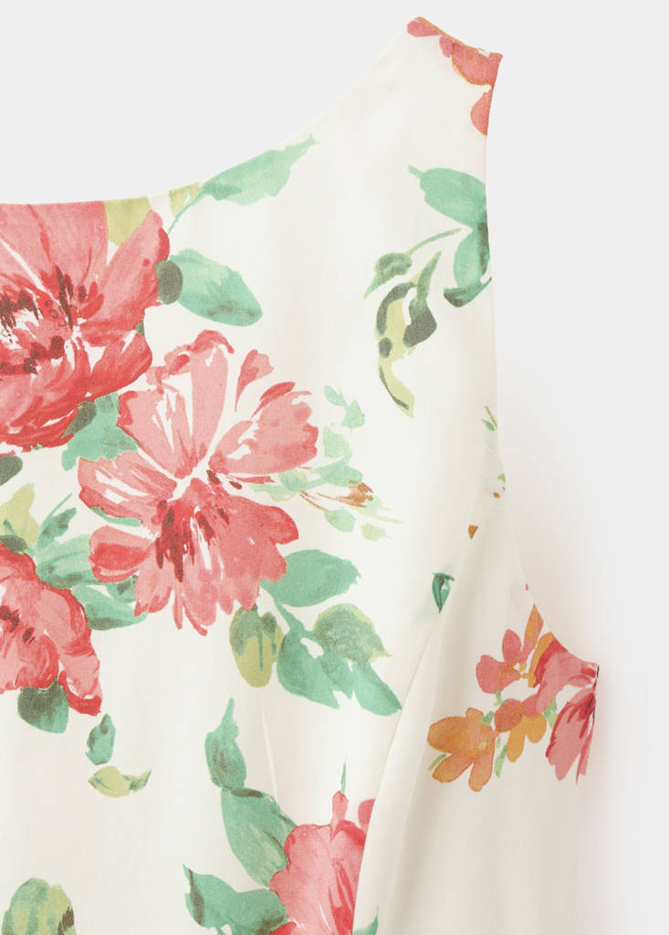 Floral-print flared dress — Off White
