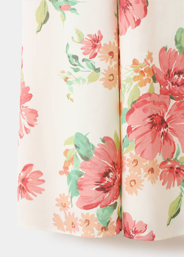 Floral-print flared dress — Off White