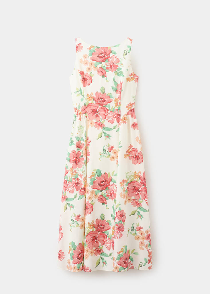 Floral-print flared dress — Off White
