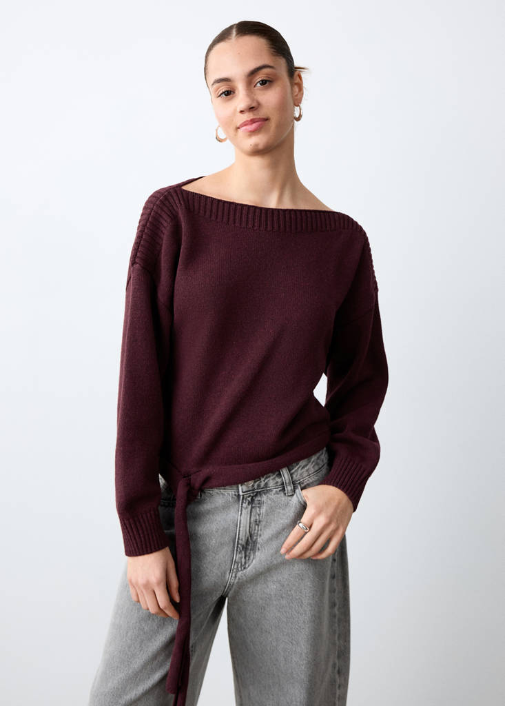 Fine-knit sweater — Maroon