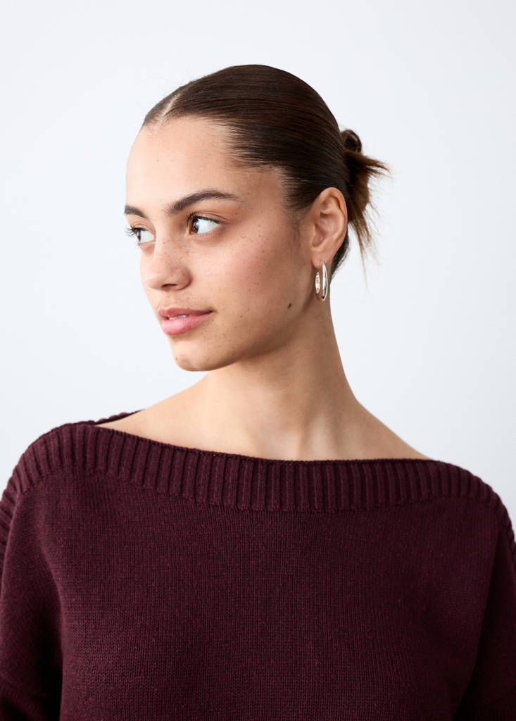 Fine-knit sweater — Maroon