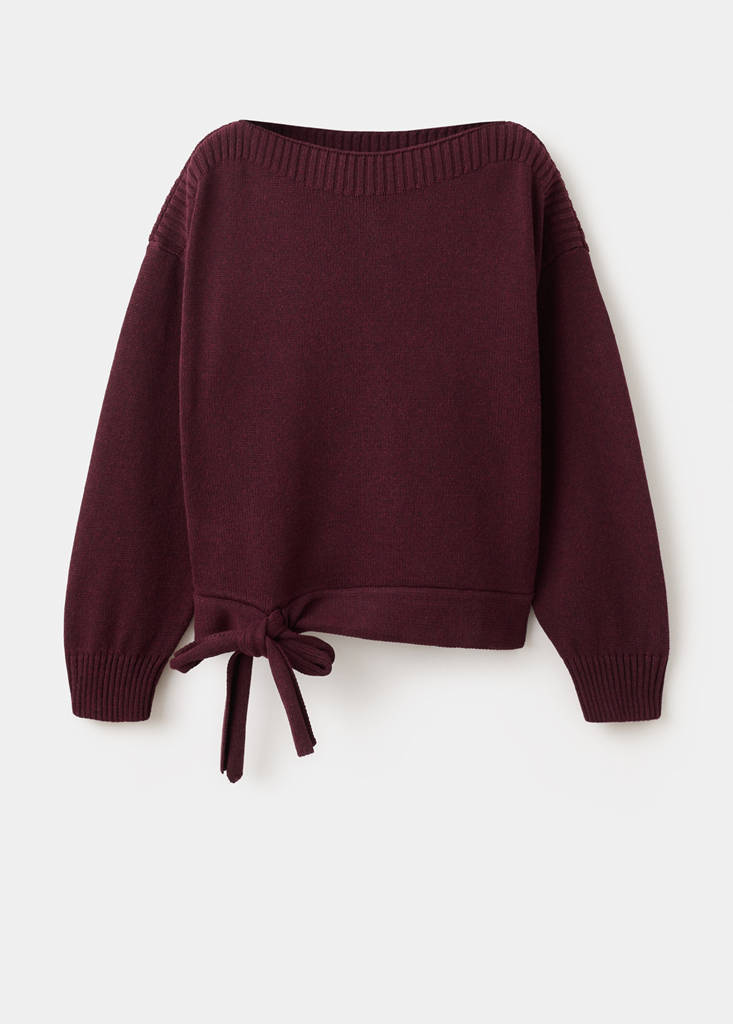 Fine-knit sweater — Maroon
