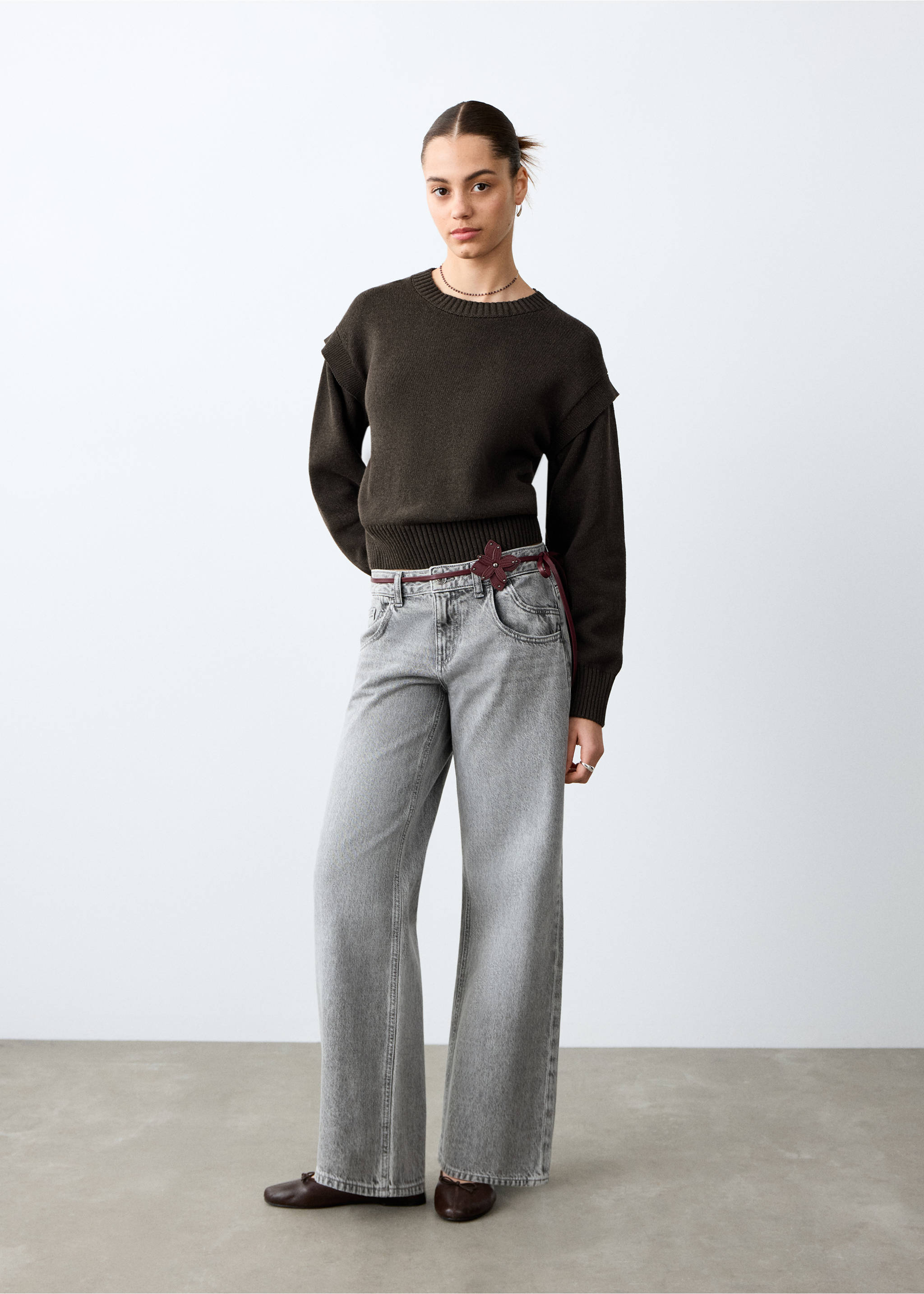 Jersey detalle hombros - Plano general, Marrón. Ref: 27002557-00.