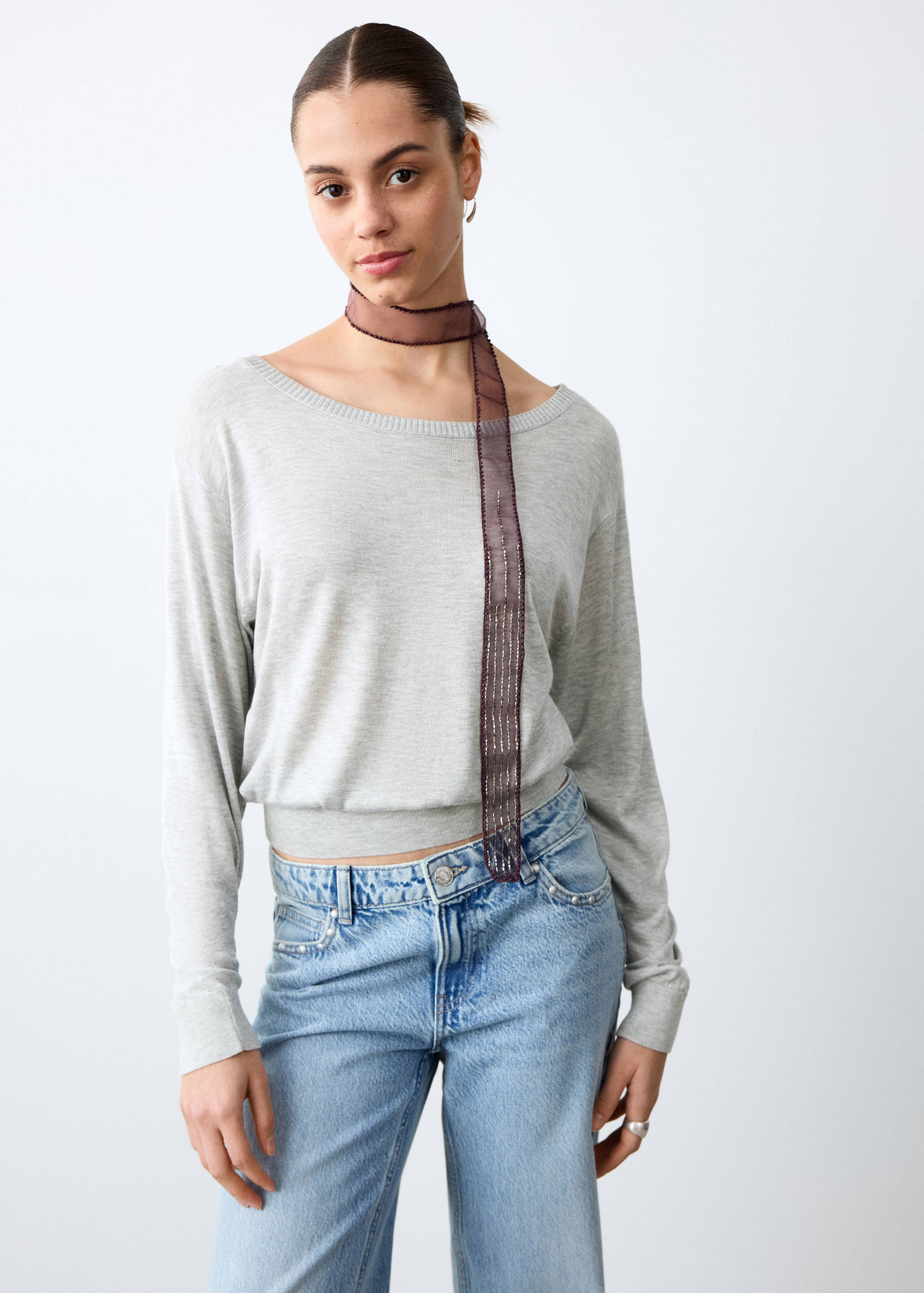 Boat neck sweater - Medium plane