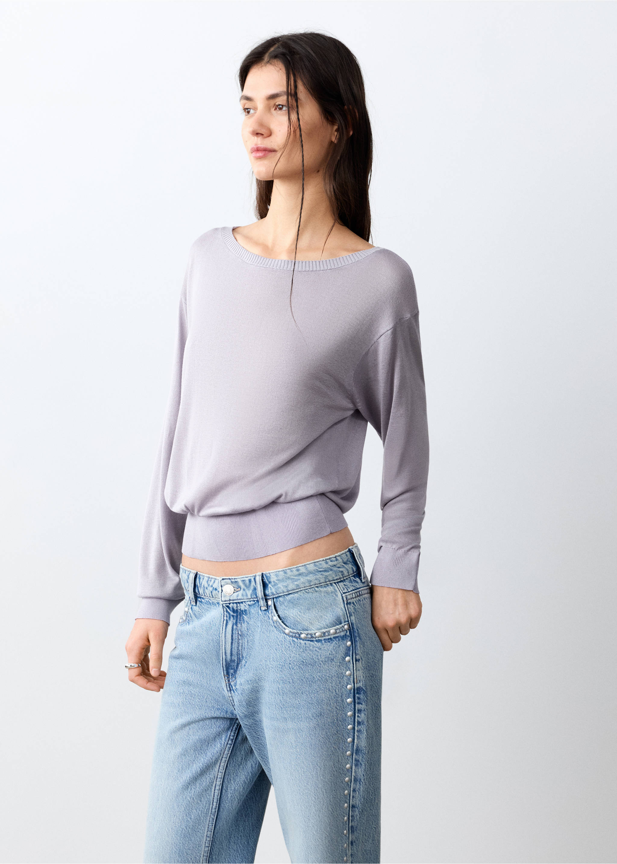 Jersei coll vaixell - Pla mig, Morat clar/pastel. Ref: 27002559-00.