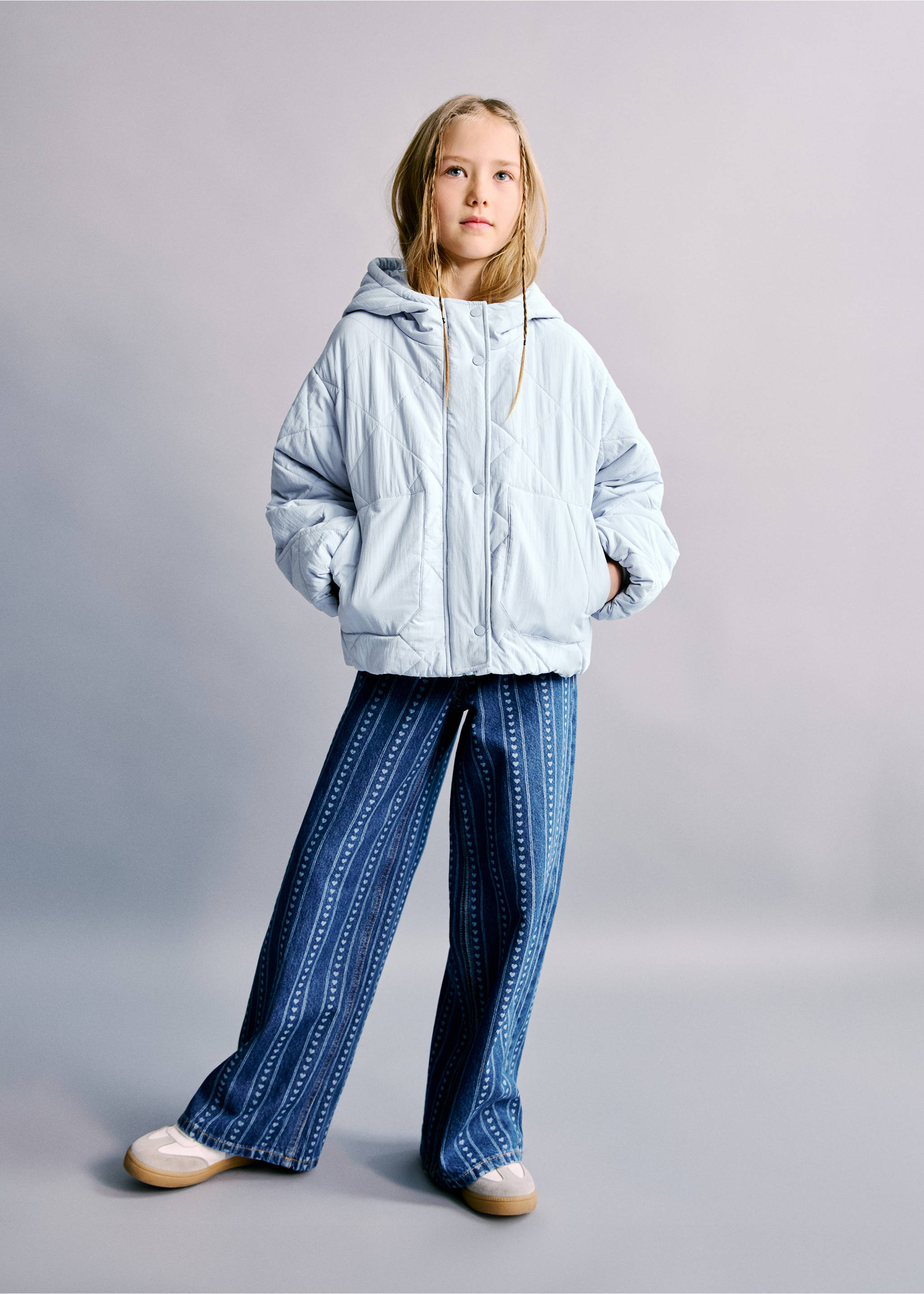 Jean wide leg imprimé - Détail de l'article 1, Bleu foncé. Ref: 27002897-00.