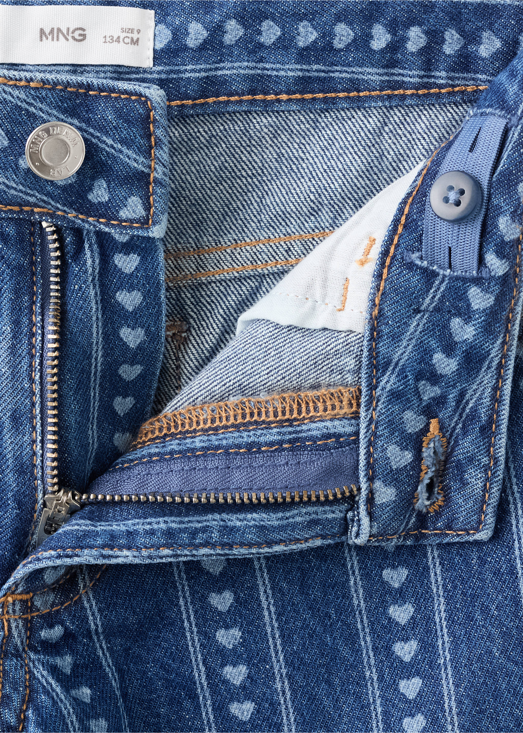 Jean wide leg imprimé - Détail de l'article 8, Bleu foncé. Ref: 27002897-00.