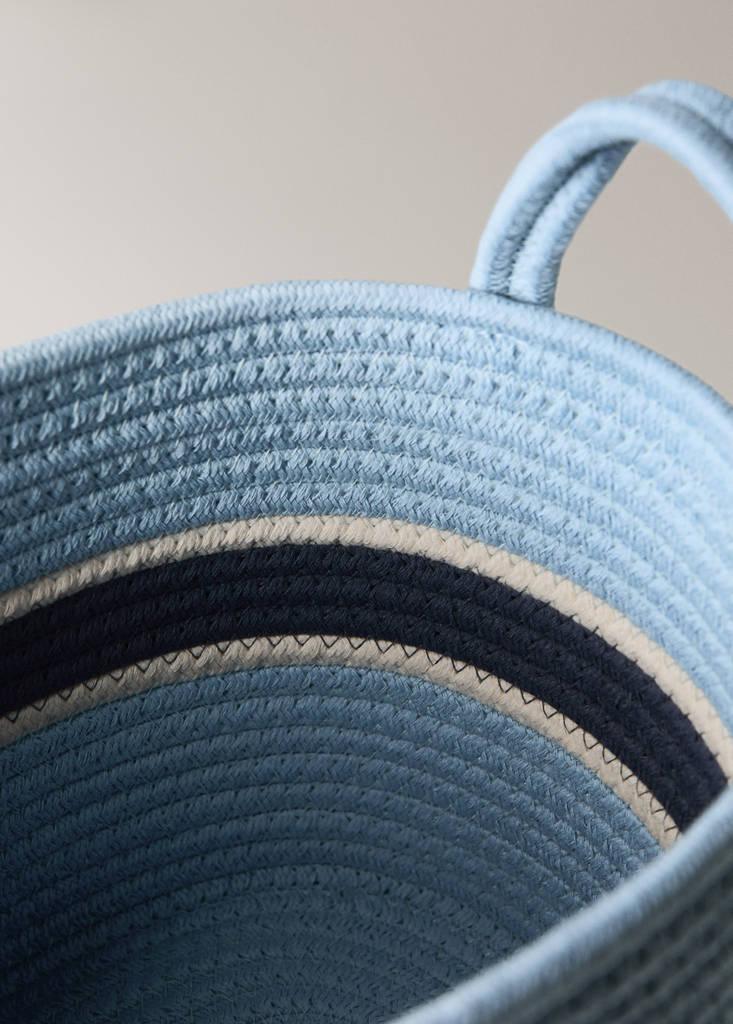 Medium cotton basket with handles — Blue
