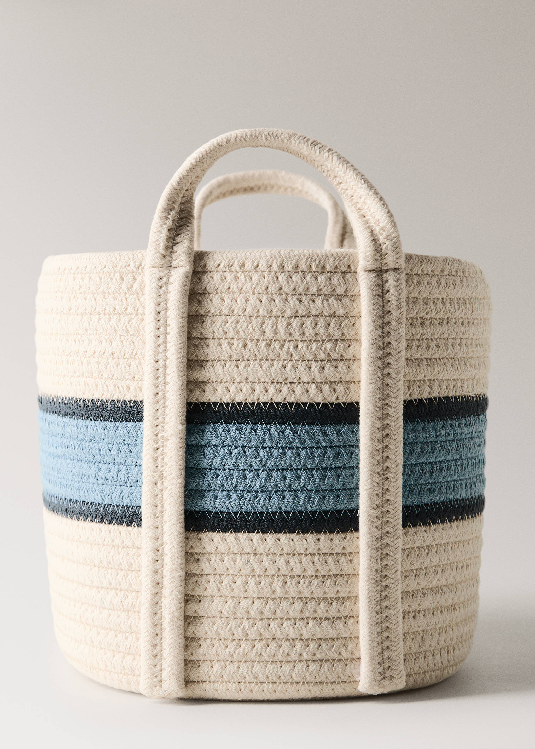 Small striped cotton basket - Details of the article 1