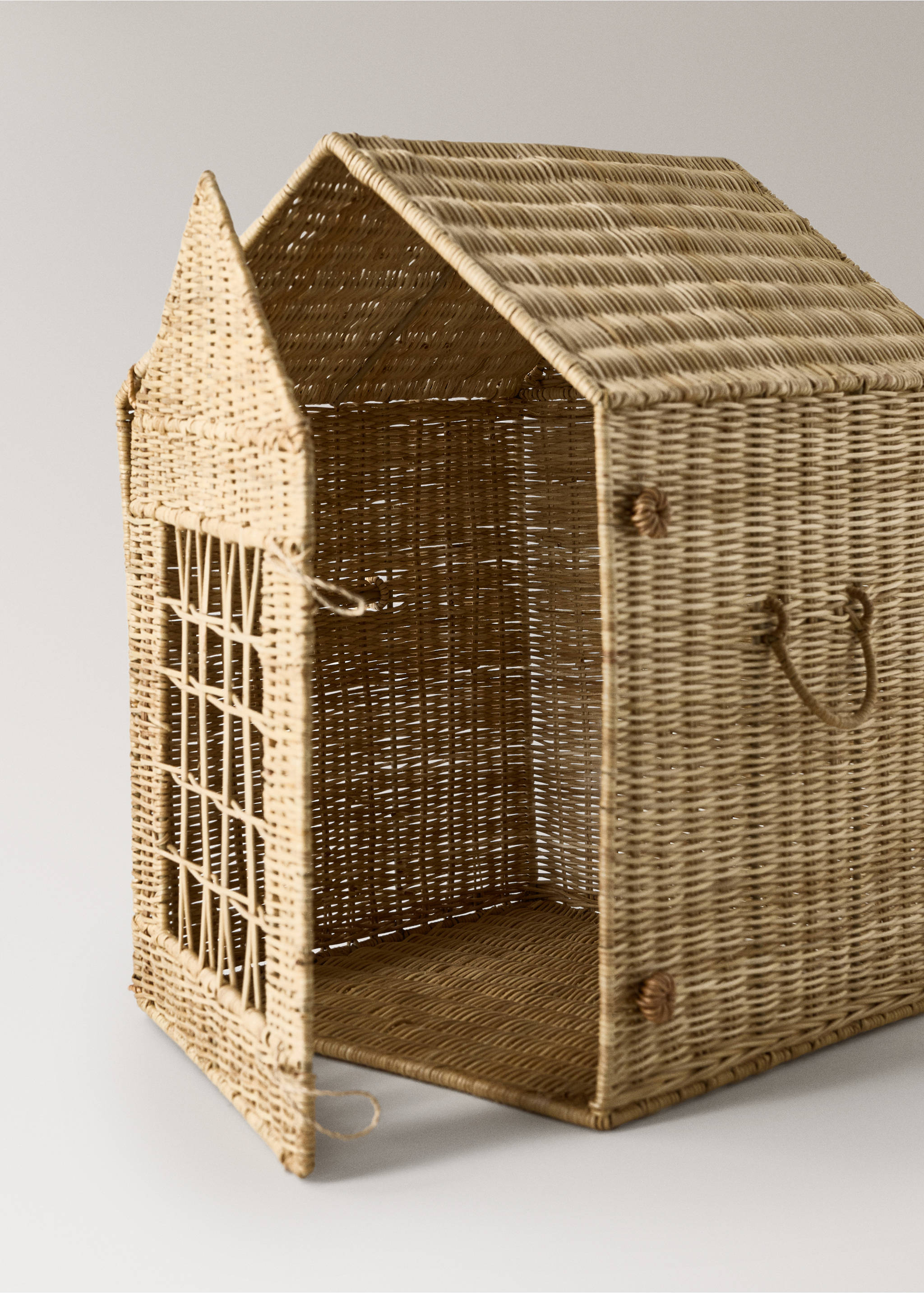 Children's rattan basket with house design - Details of the article 2, Brown. Ref: 27002912-00.