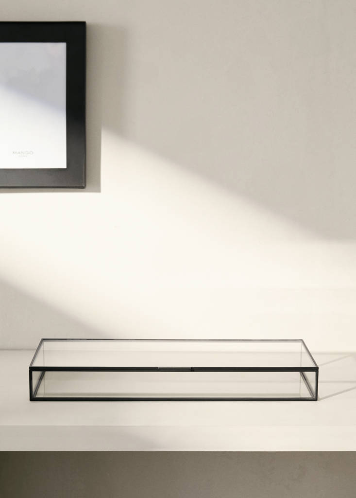 Medium glass jewellery box — Black