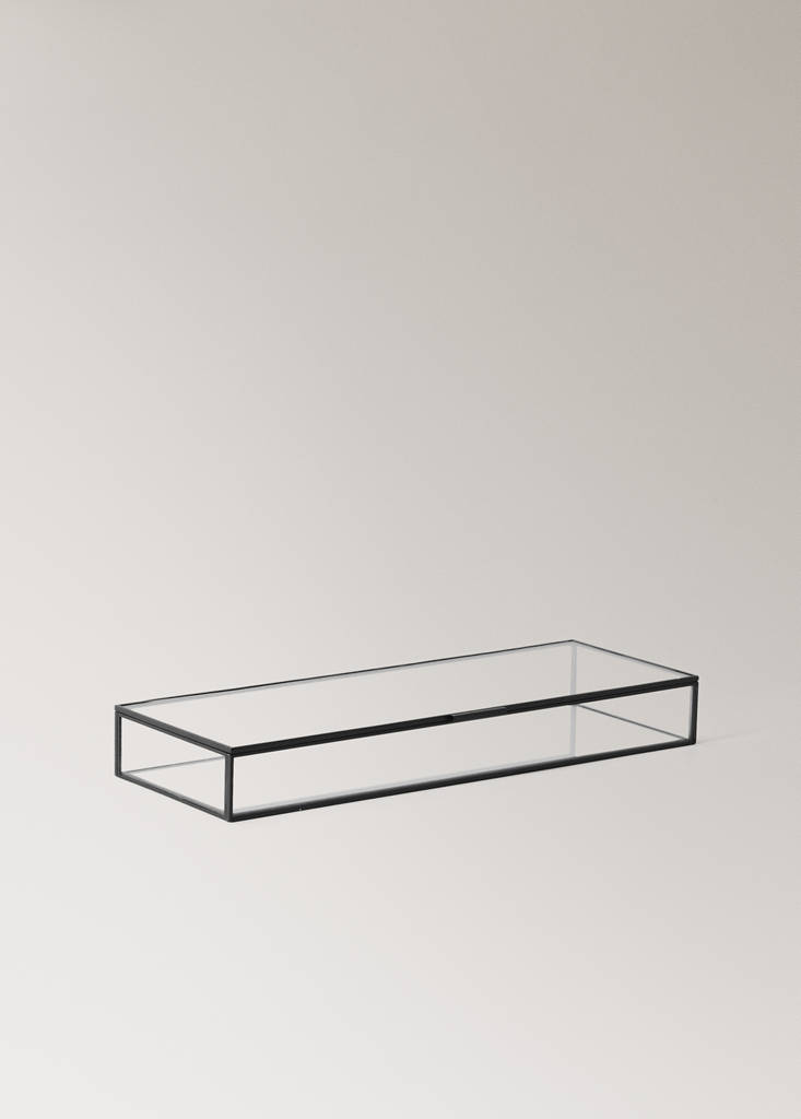 Medium glass jewellery box — Black