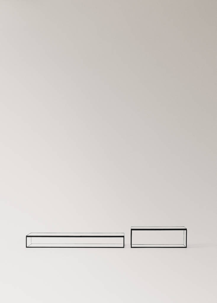 Medium glass jewellery box — Black