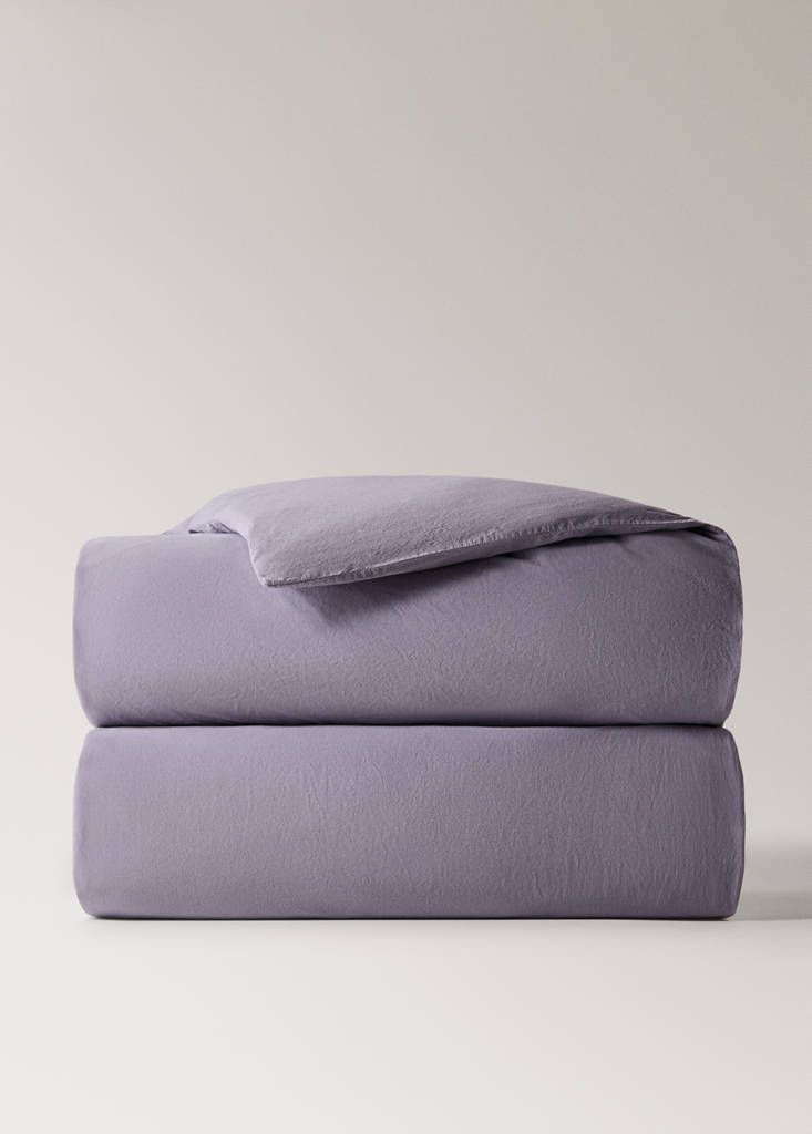 Garment-dyed cotton duvet cover for 180/200cm bed — Light/Pastel Purple