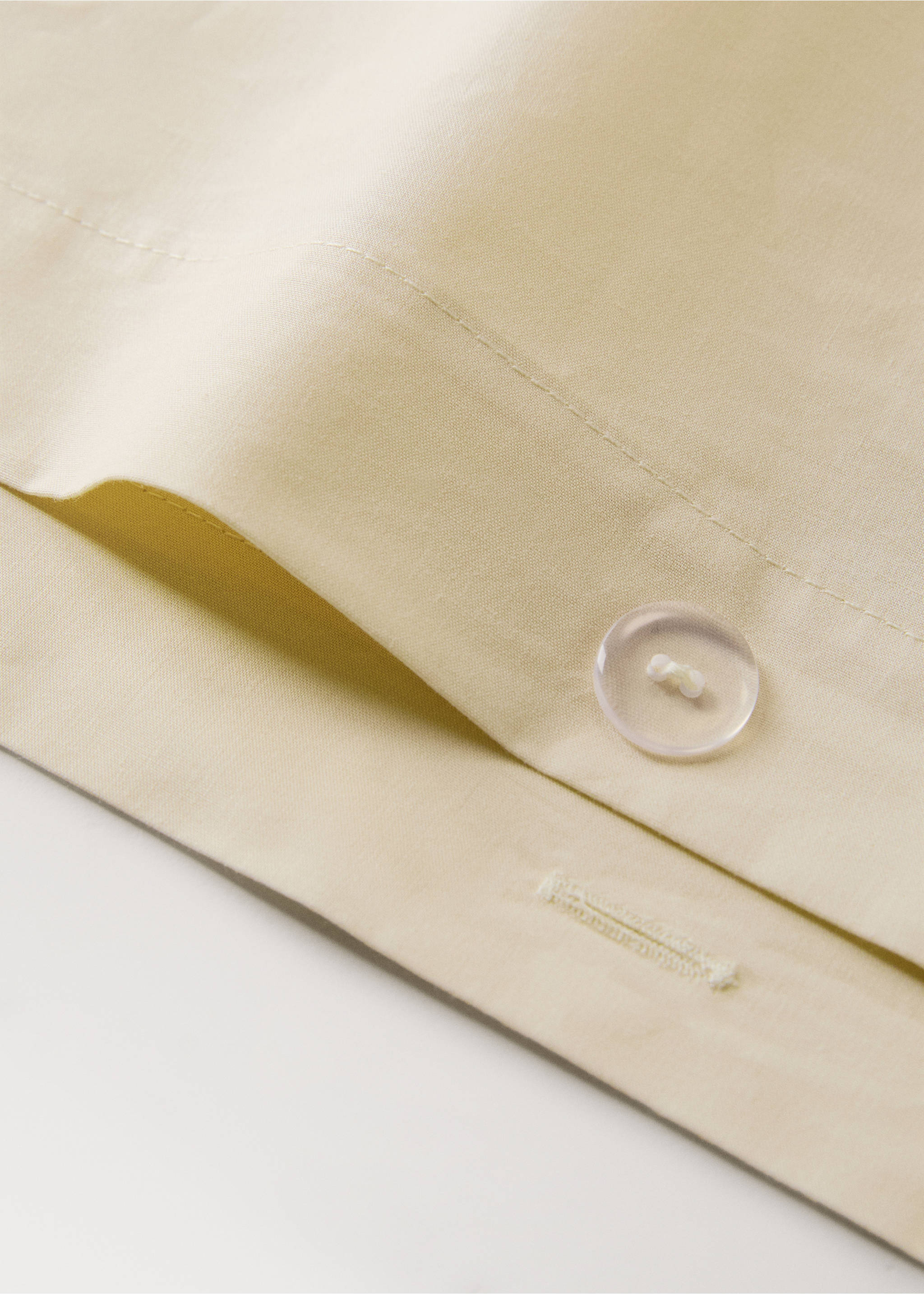 200-thread count percale cotton duvet cover for 135/140 cm bed - Details of the article 2, Pastel Yellow. Ref: 27002923-00.