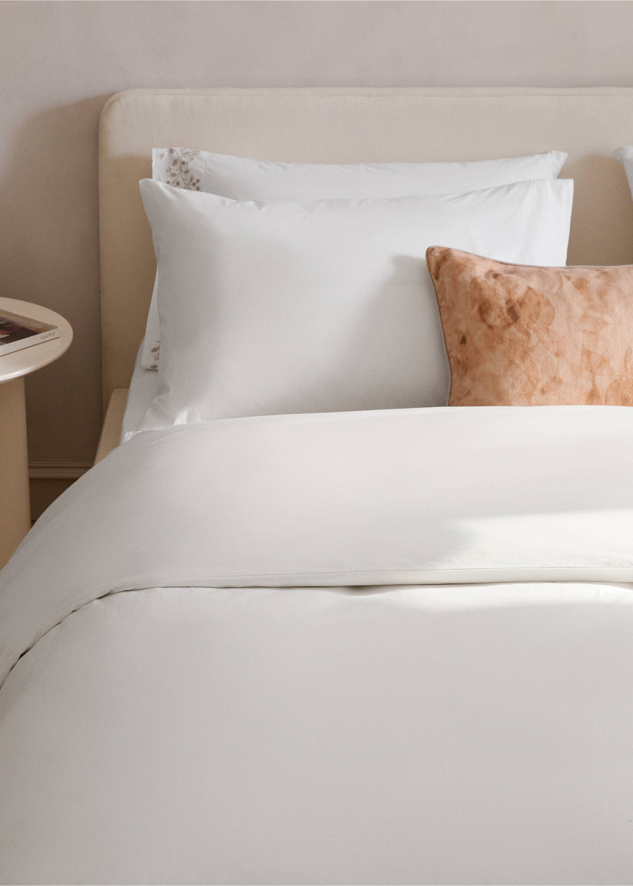 200-thread count percale cotton duvet cover for 150/160 cm bed - Details of the article 7, Ecru. Ref: 27002924-00.