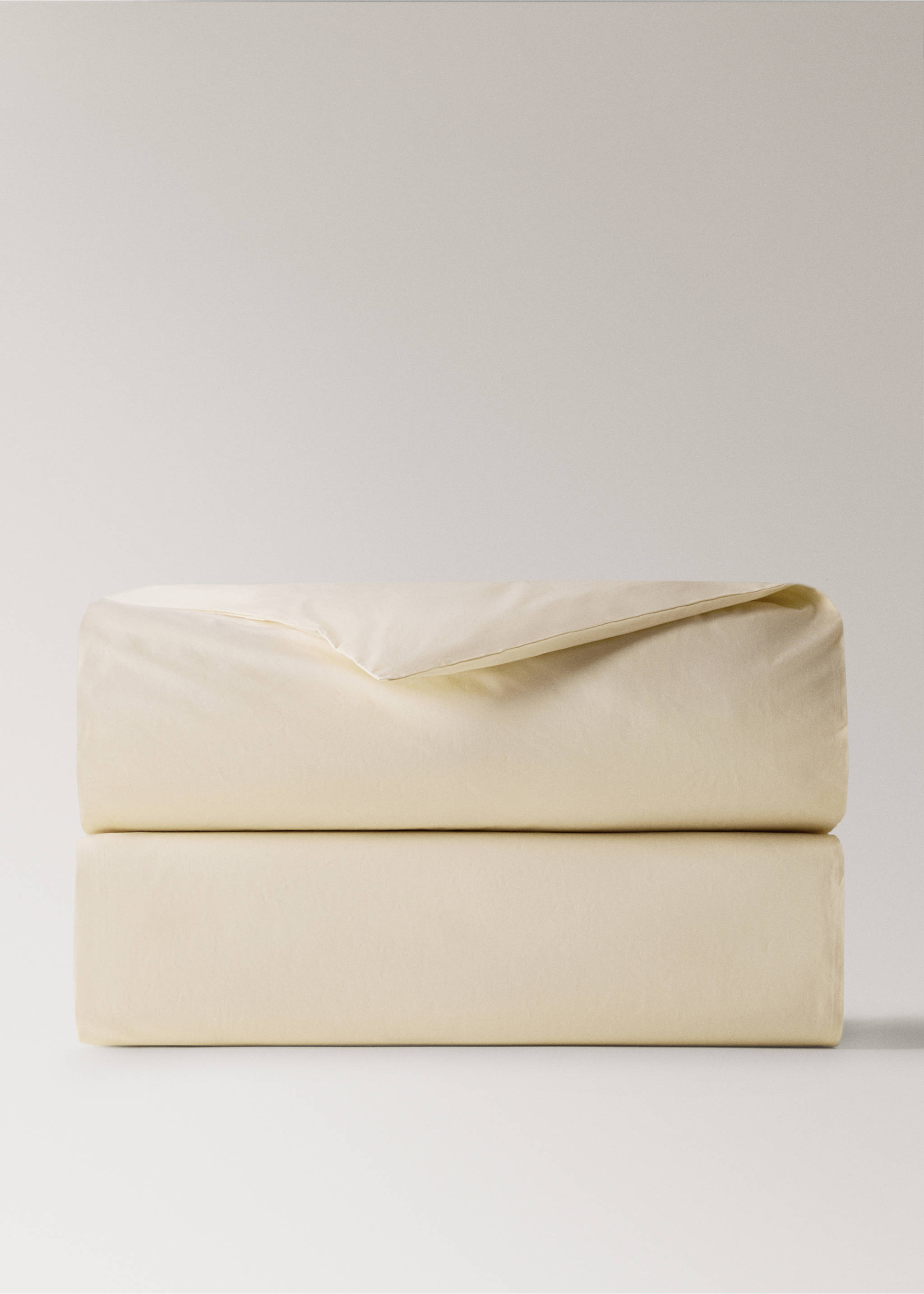 200-thread count percale cotton duvet cover for 180/200 cm bed - Article without model, Pastel Yellow. Ref: 27002925-00.