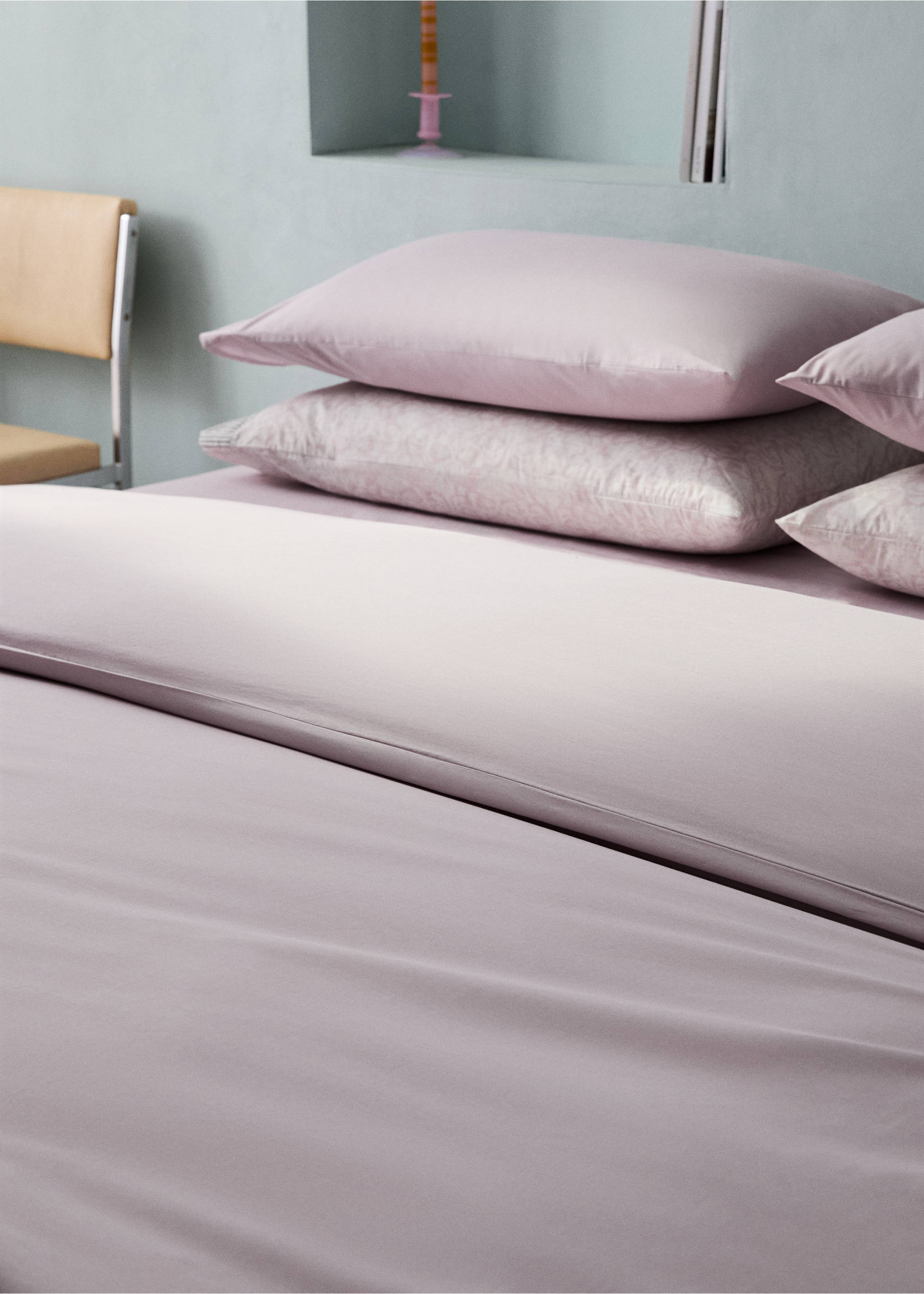 200-thread count percale cotton duvet cover for 200 cm bed - Details of the article 7, Light/Pastel Purple. Ref: 27002926-00.