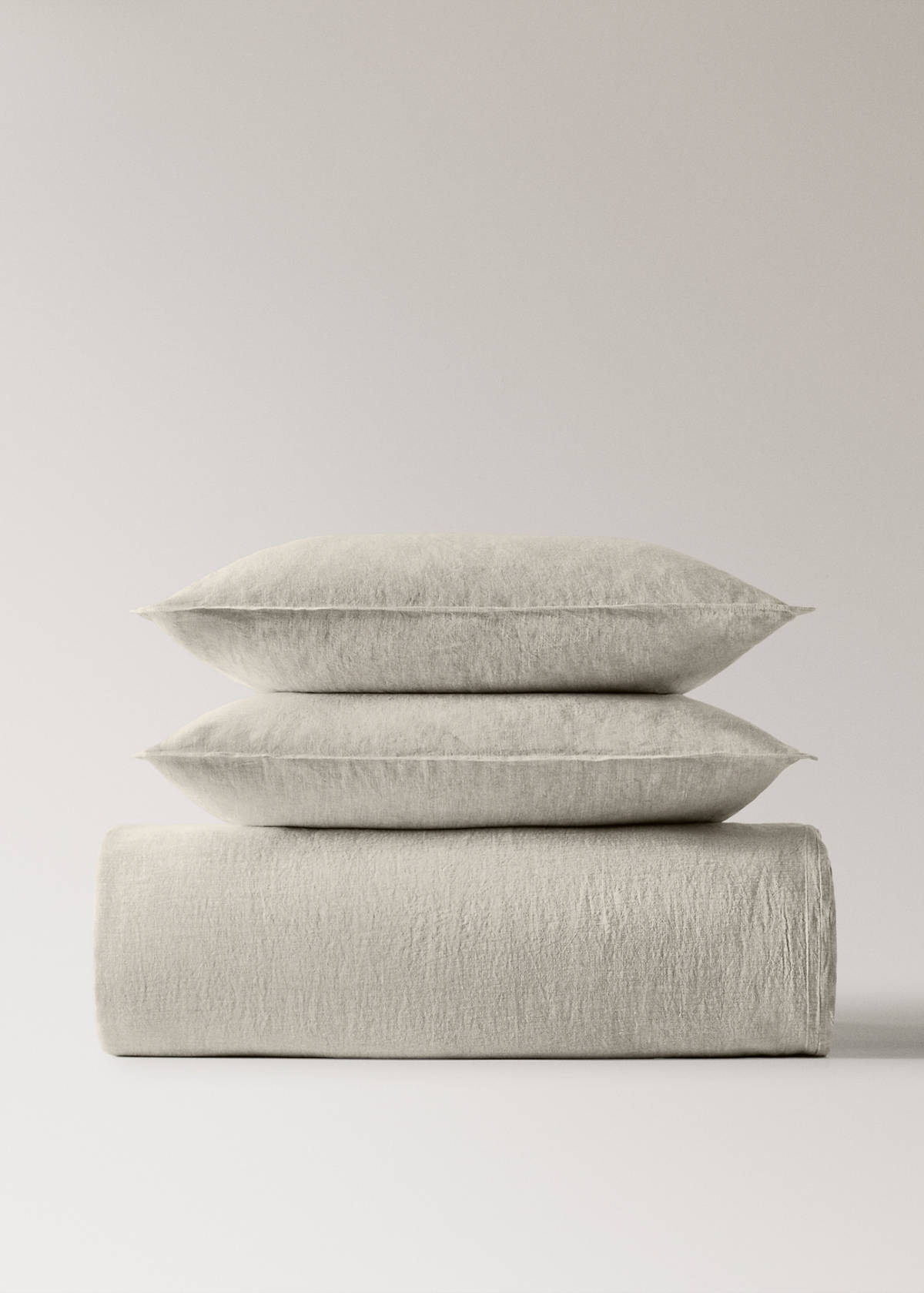 Washed linen duvet cover for 90 cm bed — Sand
