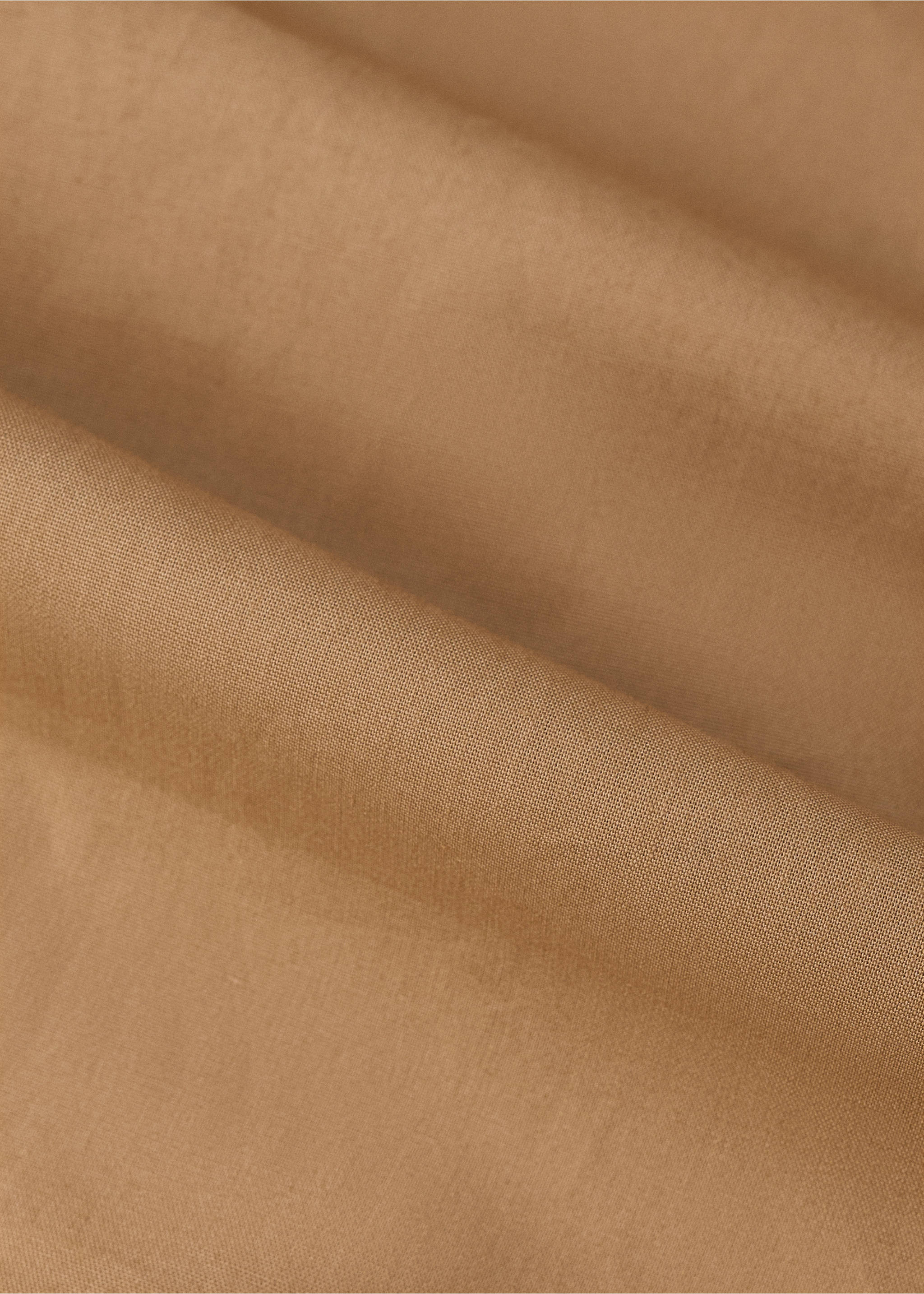 Reversible colour percale cotton duvet cover for a 90 cm bed - Details of the article 1, Mustard. Ref: 27002928-00.