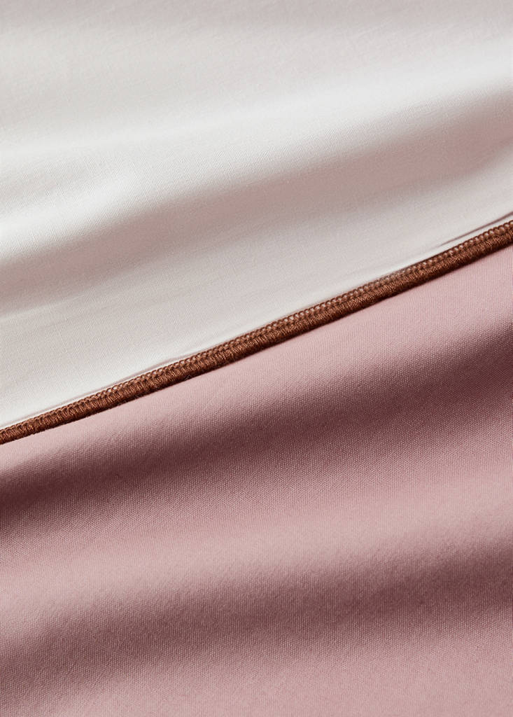 Reversible colour percale cotton duvet cover for a 90 cm bed — Pink