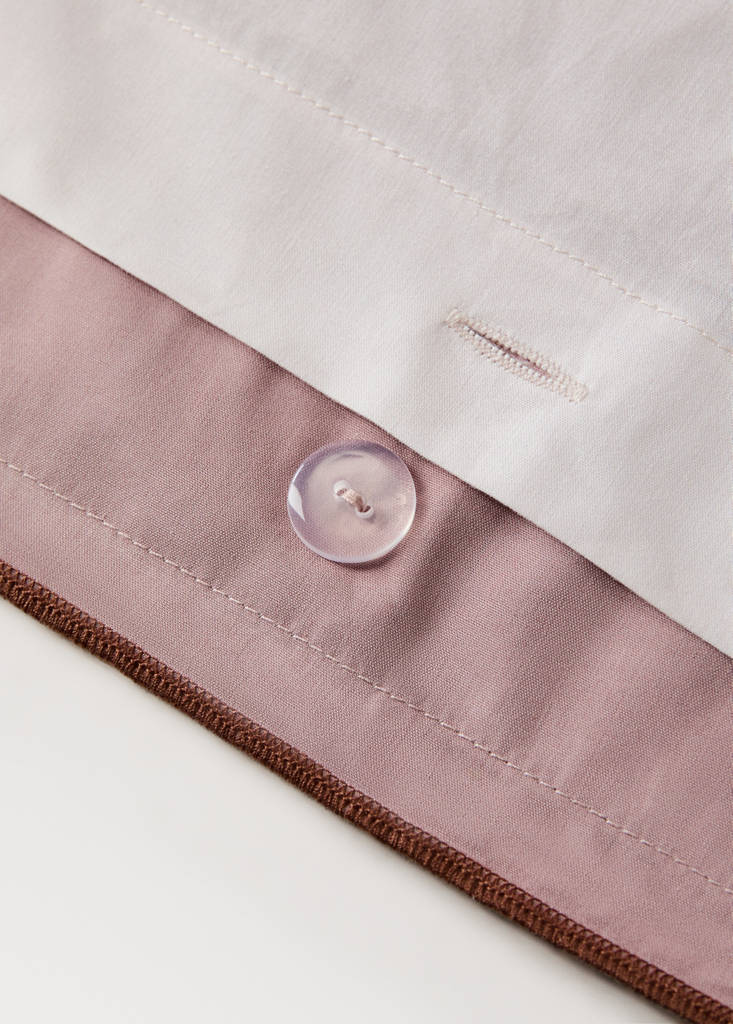 Reversible colour percale cotton duvet cover for a 90 cm bed — Pink
