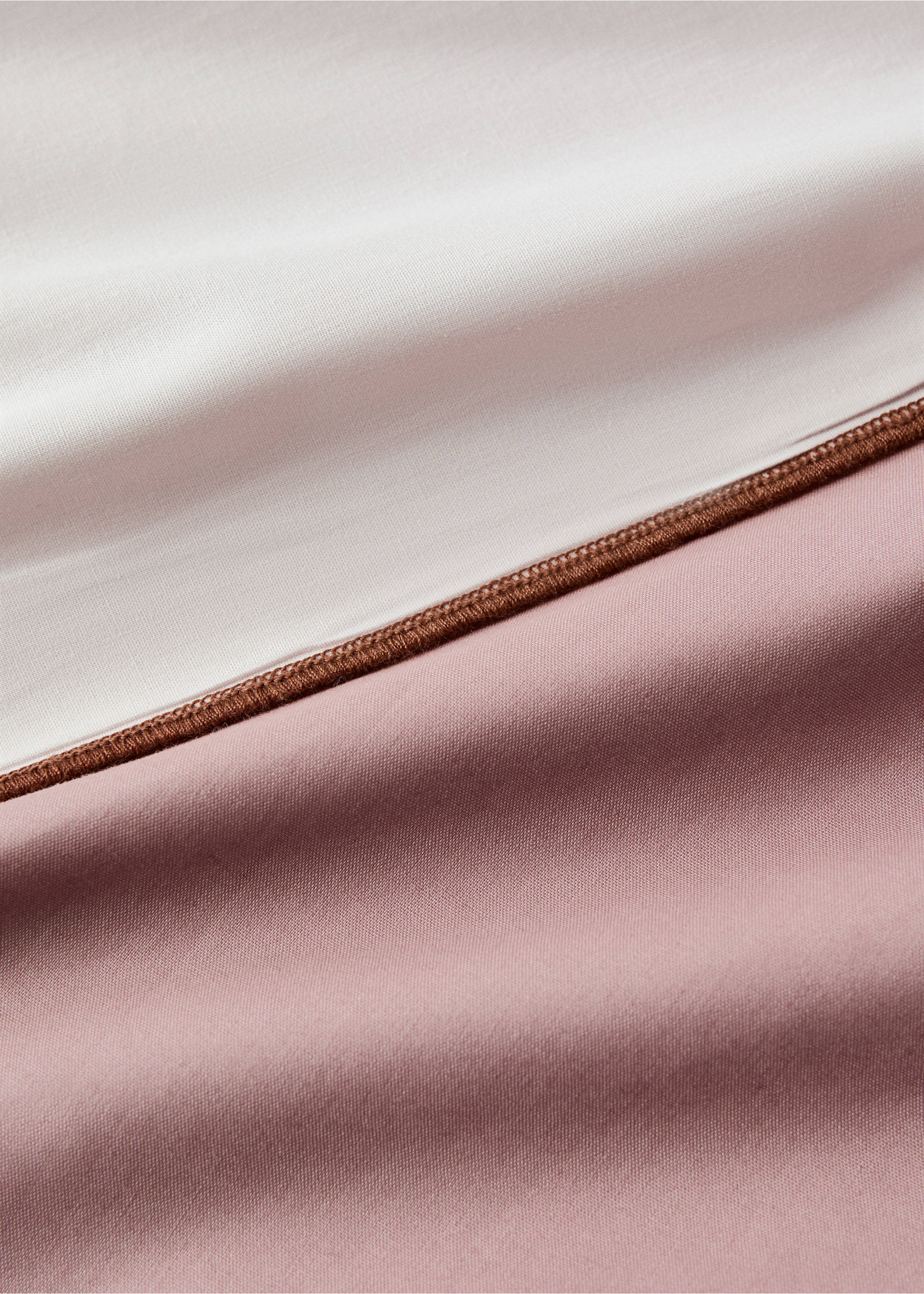 Reversible cotton percale duvet cover for 135/140 cm bed - Details of the article 1, Pink. Ref: 27002929-00.