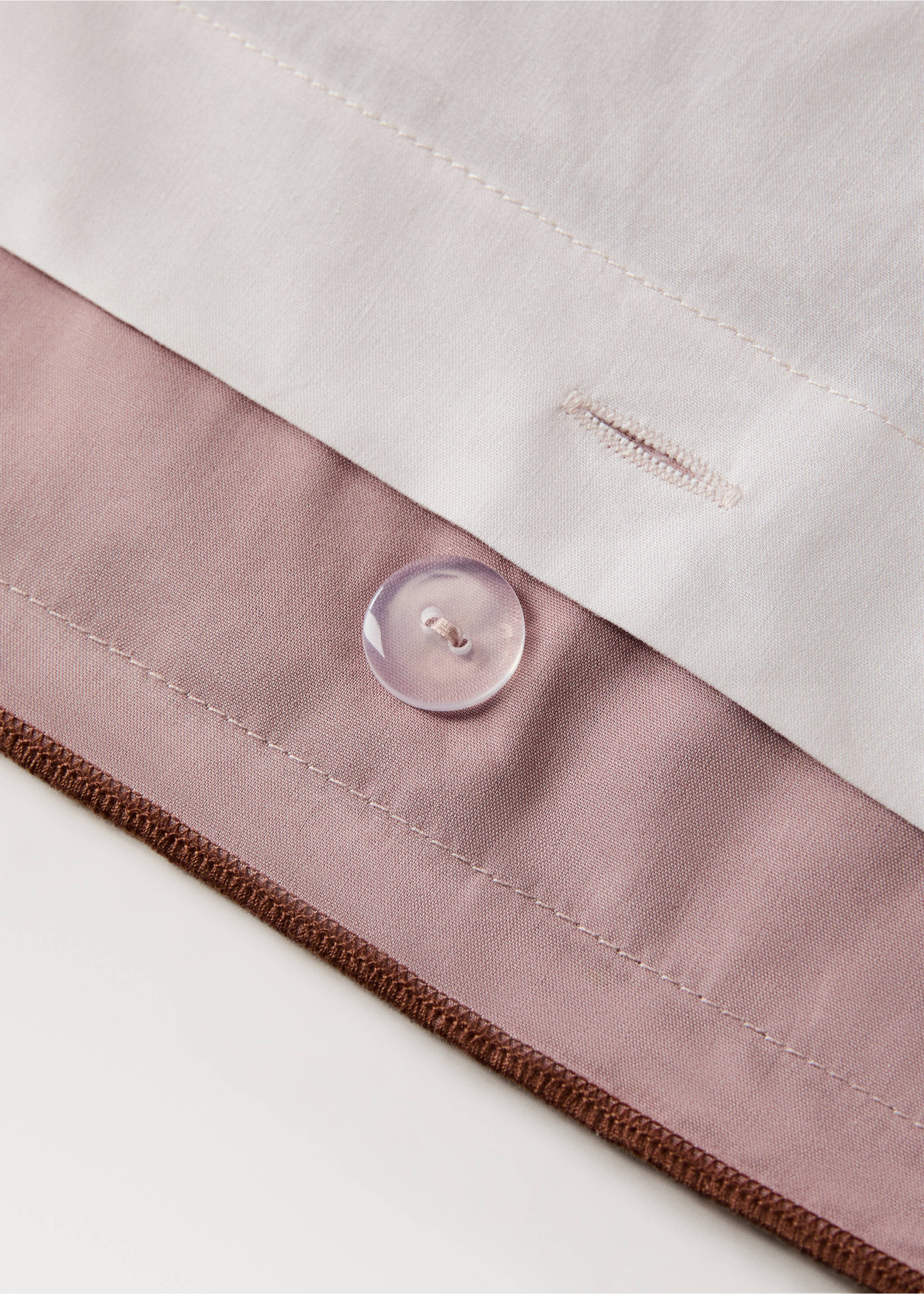 Reversible cotton percale duvet cover for 135/140 cm bed - Details of the article 2, Pink. Ref: 27002929-00.