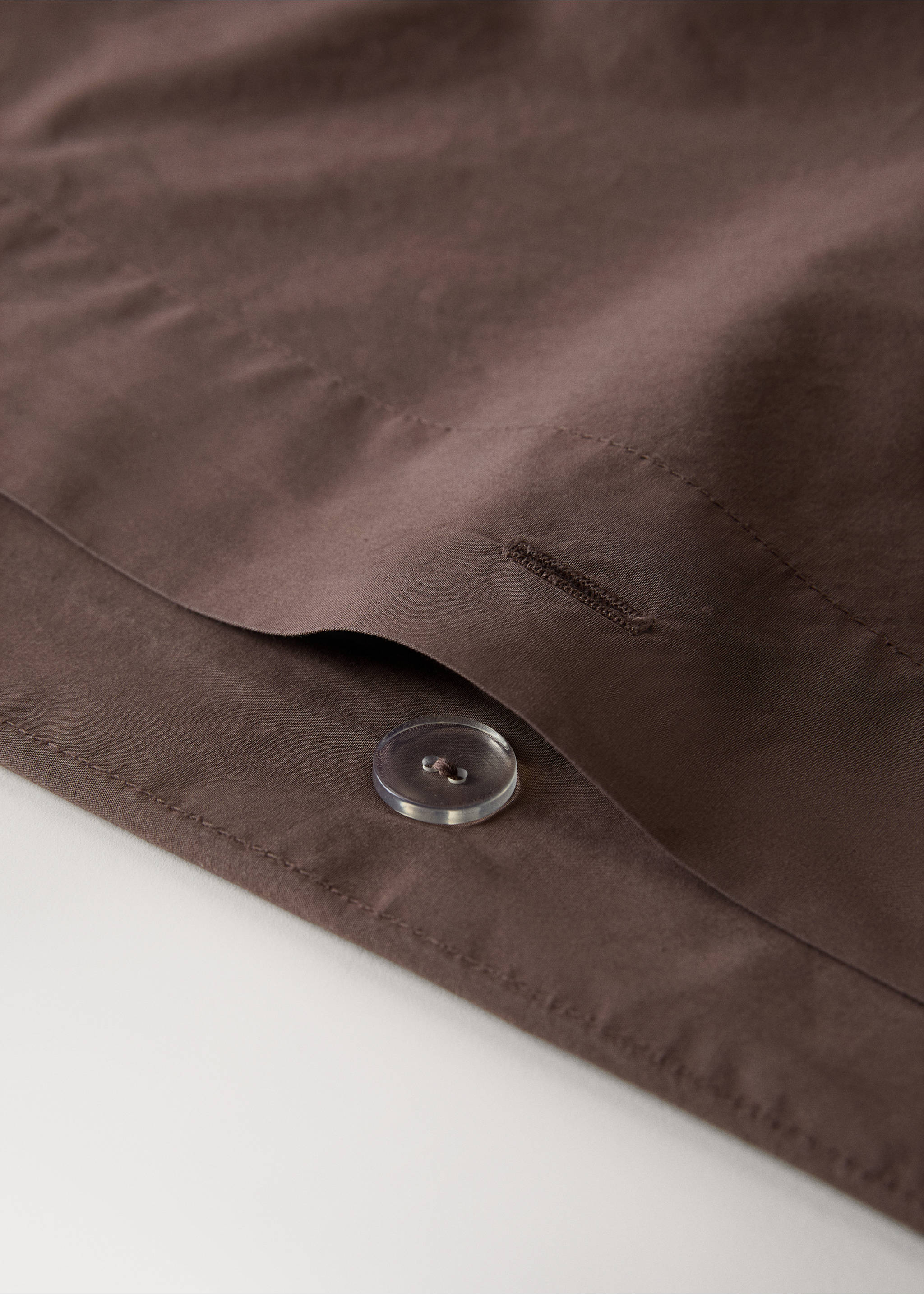 Double stitched duvet cover, 300 thread count cotton, Bed 150/160 cm - Details of the article 1, Tobacco Brown. Ref: 27002935-00.