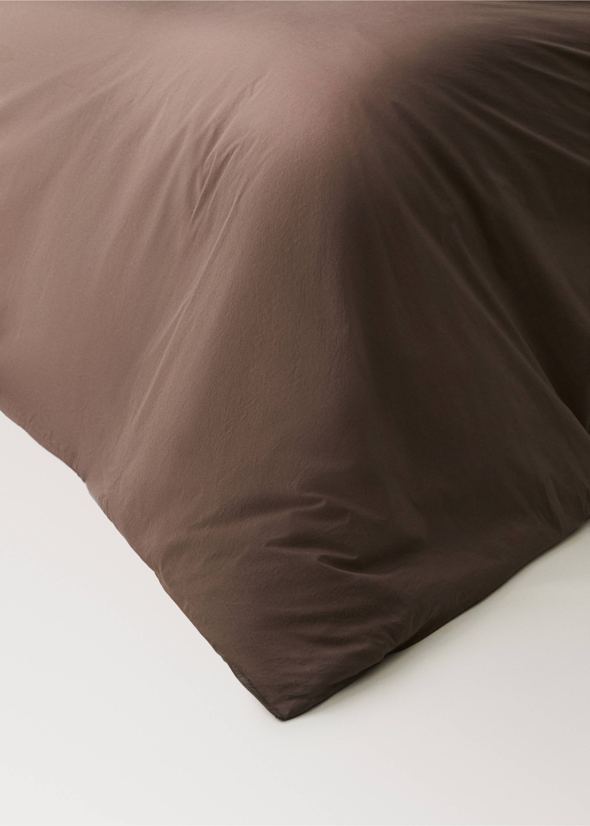 Housse de couette double surpiqûre 300 fils coton lit 180/200 cm - Détail de l'article 8, Tabac. Ref: 27002936-00.