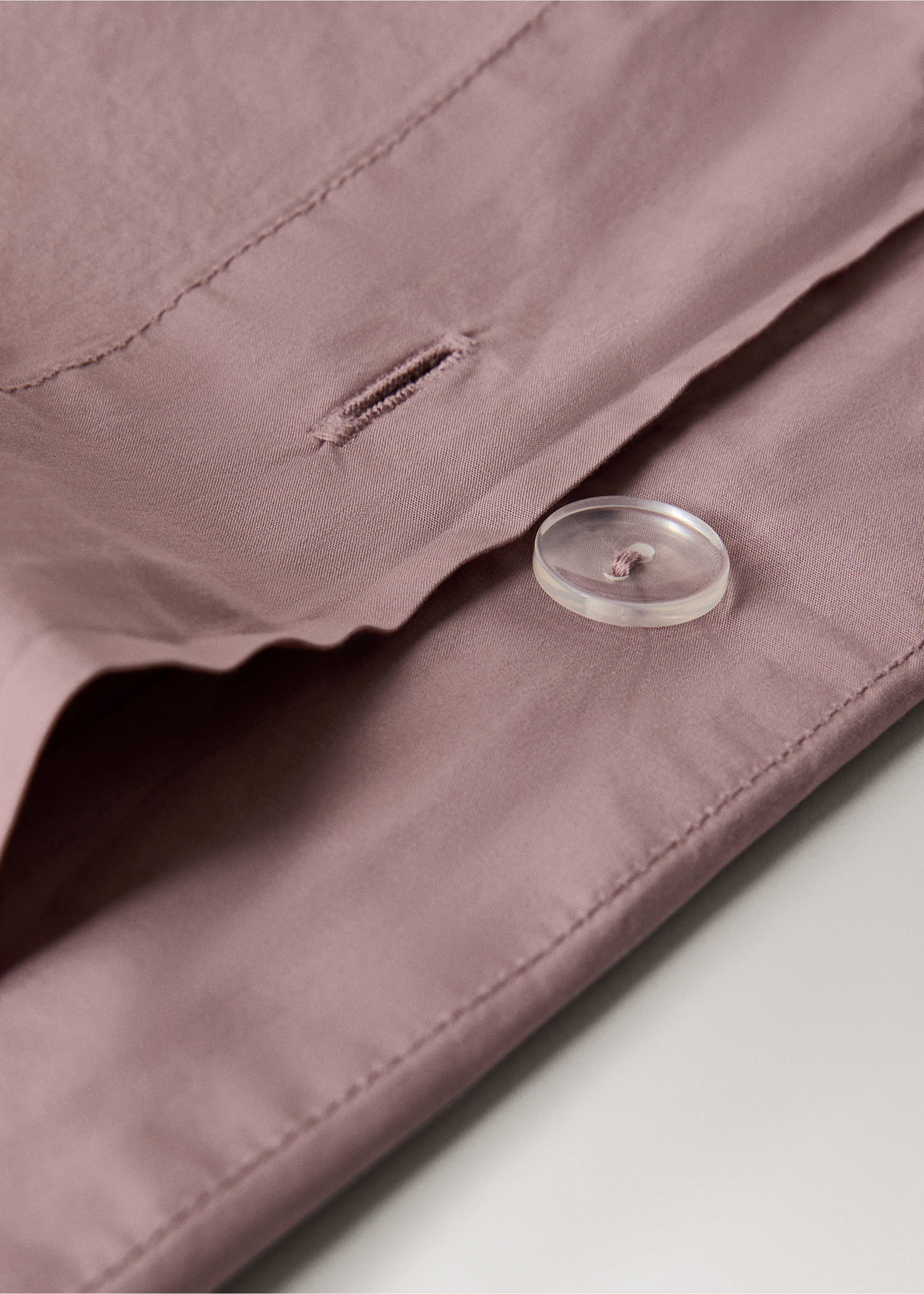 Double stitched duvet cover 300 thread count cotton Bed 180/200 cm - Details of the article 1, Pale Pink. Ref: 27002936-00.