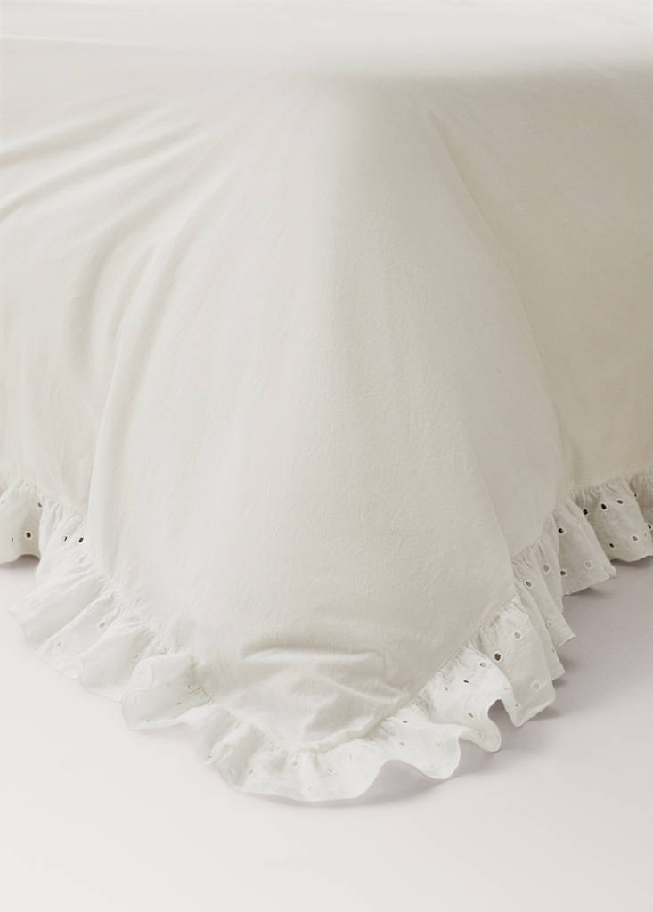Cotton garment-dyed duvet cover with linen ruffle for 200 cm bed - thumbnail 6