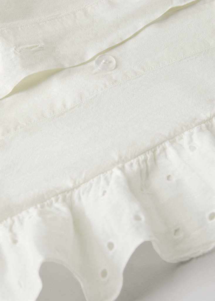 Cotton garment-dyed duvet cover with linen ruffle for 200 cm bed - thumbnail 3