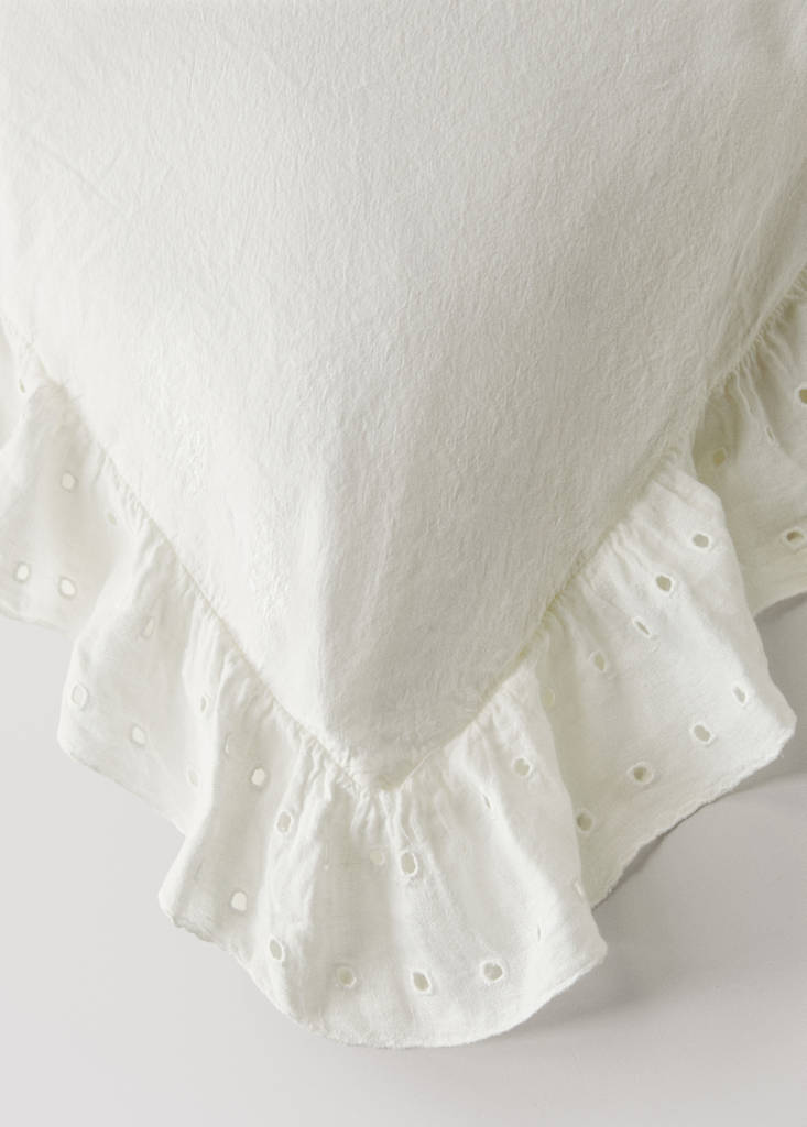 Cotton garment-dyed duvet cover with linen ruffle for 200 cm bed - thumbnail 4