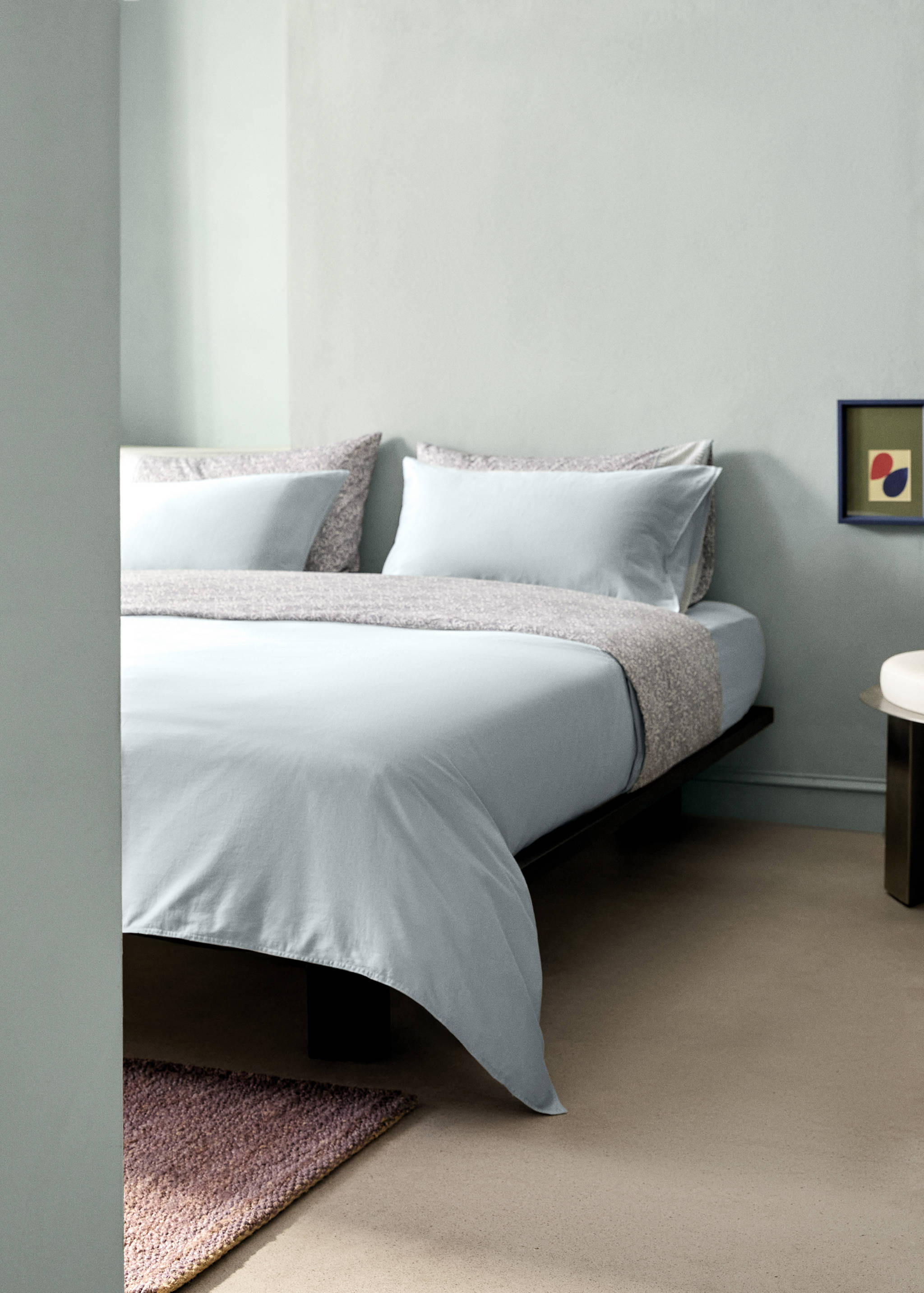 Double-stitched satin duvet cover for 150/160 cm bed - General plane