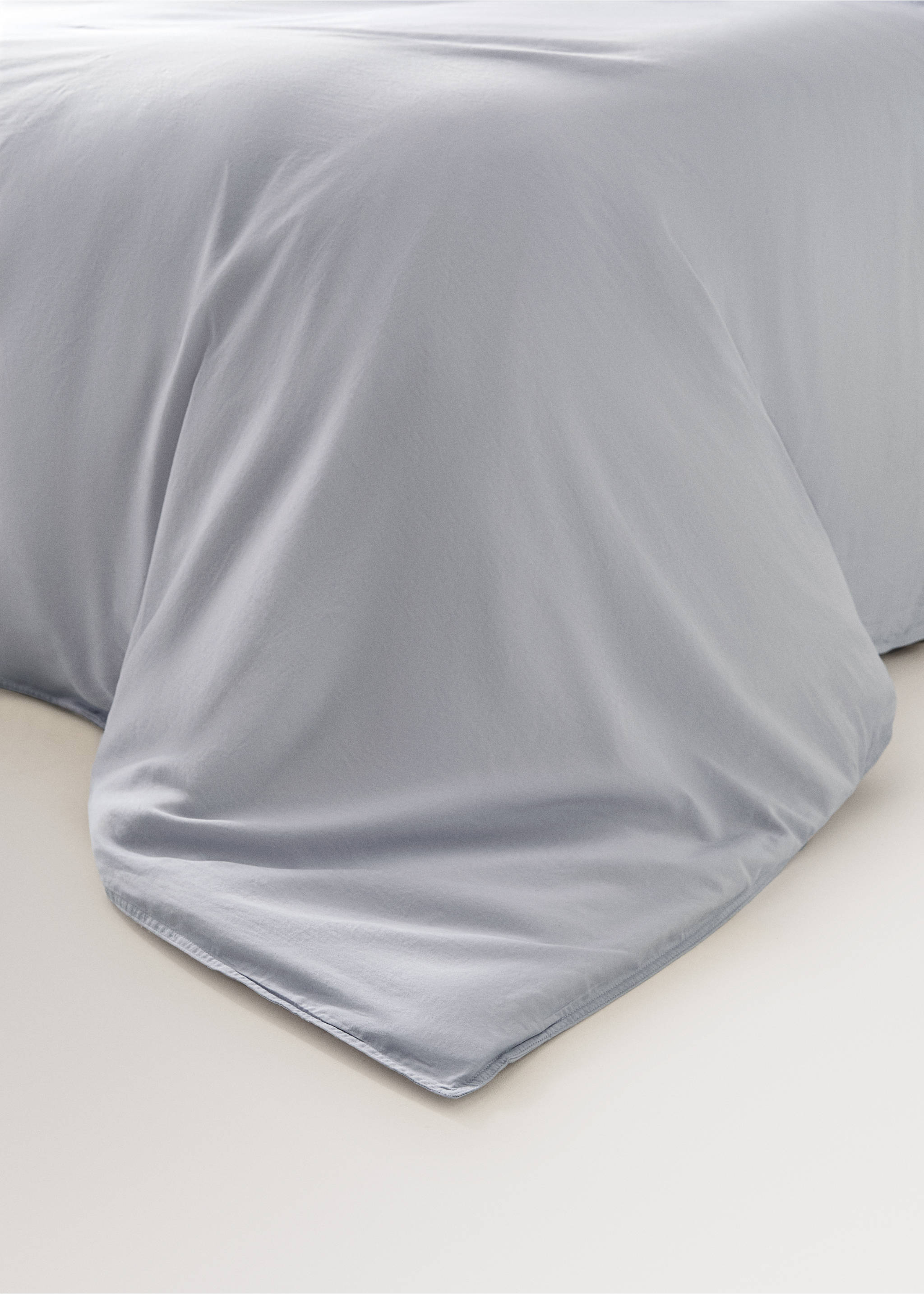 Double-stitched satin duvet cover for 150/160 cm bed - Details of the article 8, Light/Pastel Purple. Ref: 27002944-00.