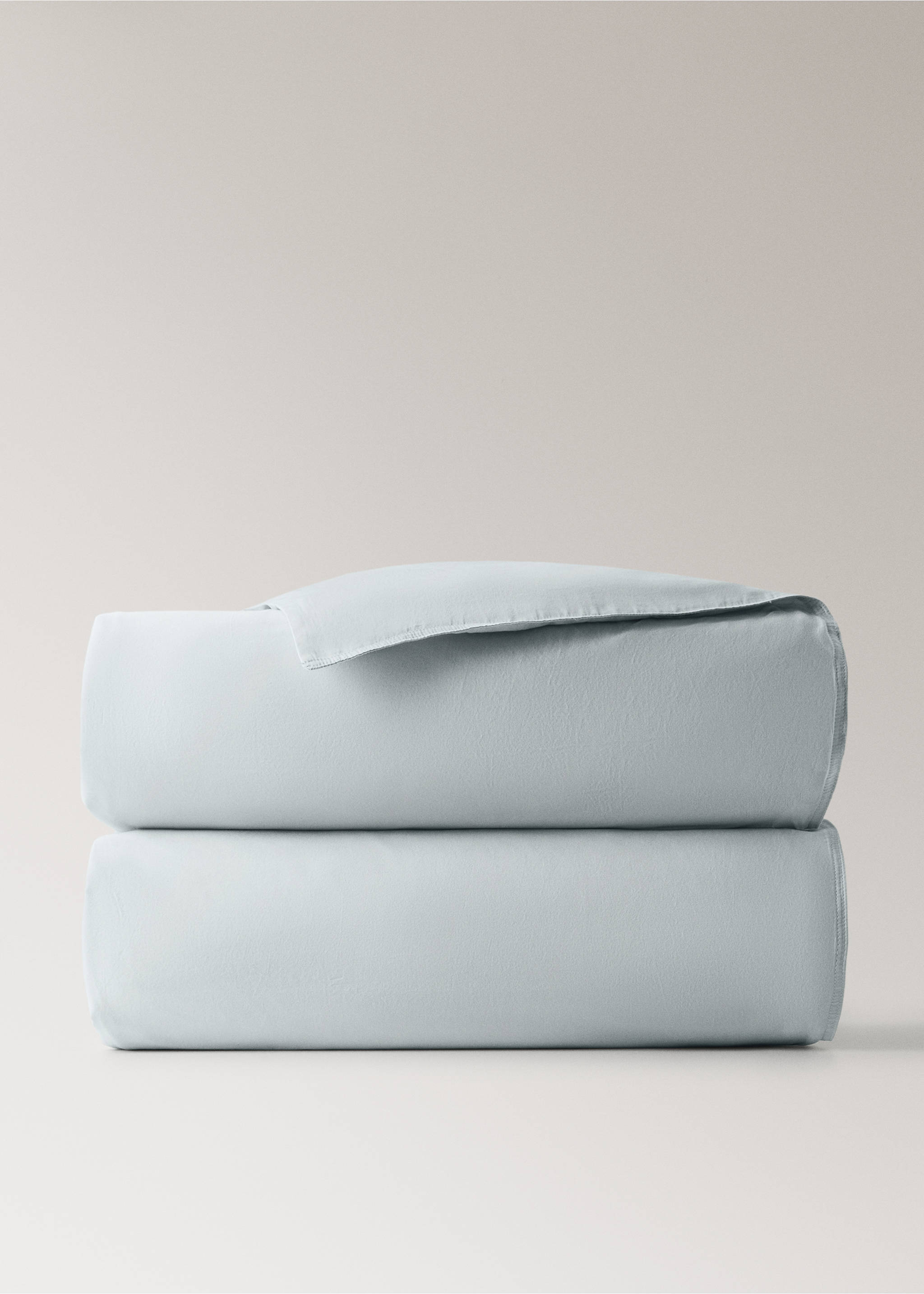 Double-stitched sateen duvet cover for 180/200-cm bed - Article without model, Aqua Green. Ref: 27002945-00.
