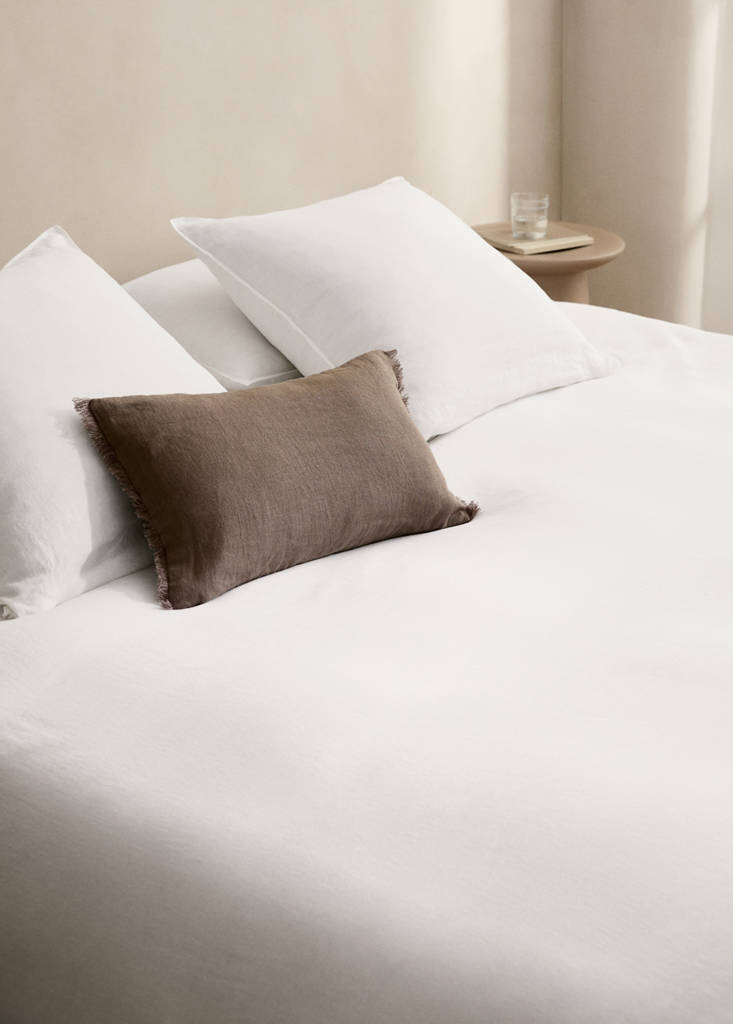 Washed linen duvet cover for 150/160 cm bed — White