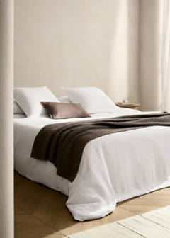 Washed linen duvet cover for 180/200 cm bed — White 1