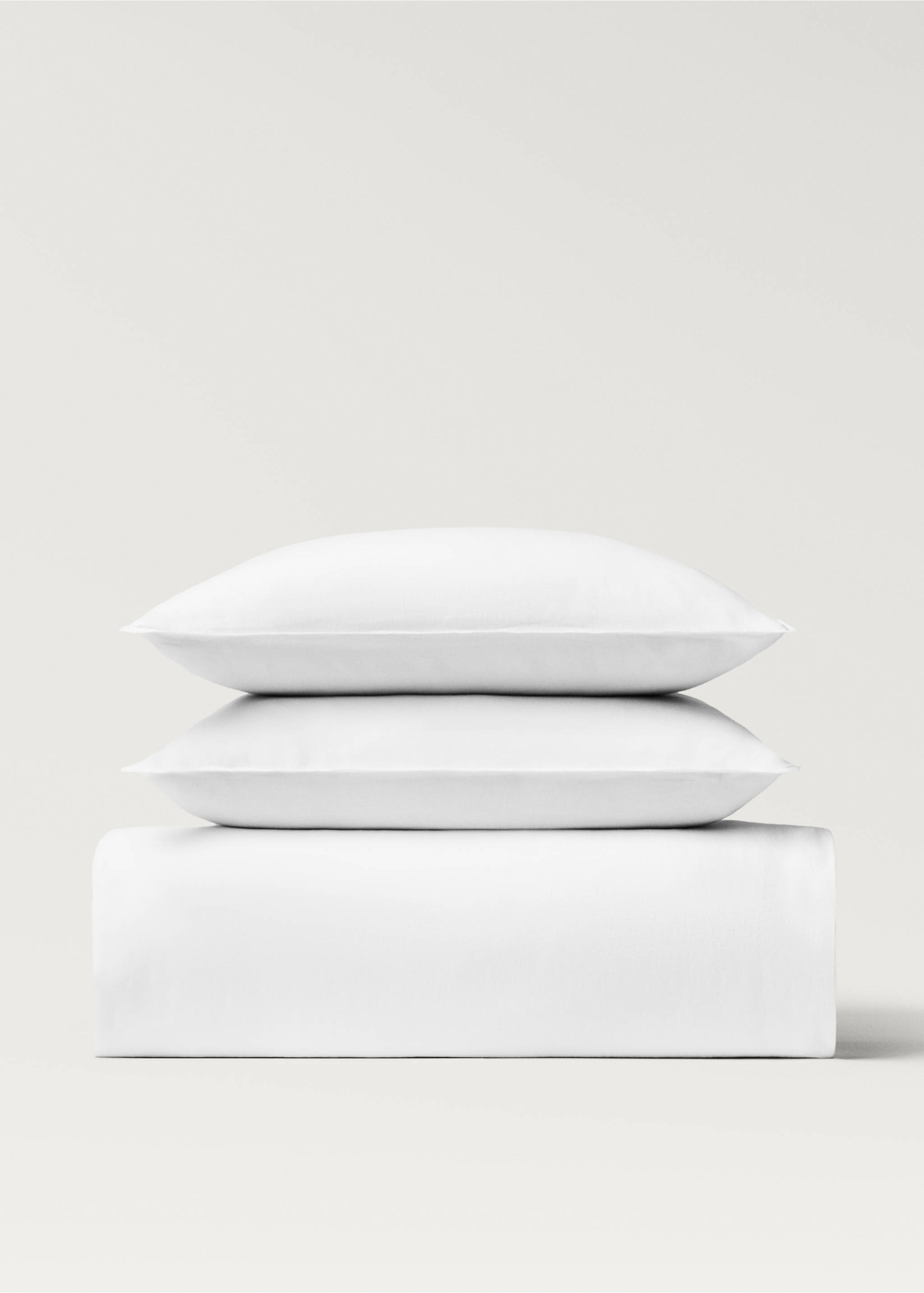 Washed linen duvet cover for 180/200 cm bed - Article without model, White. Ref: 27002947-00.